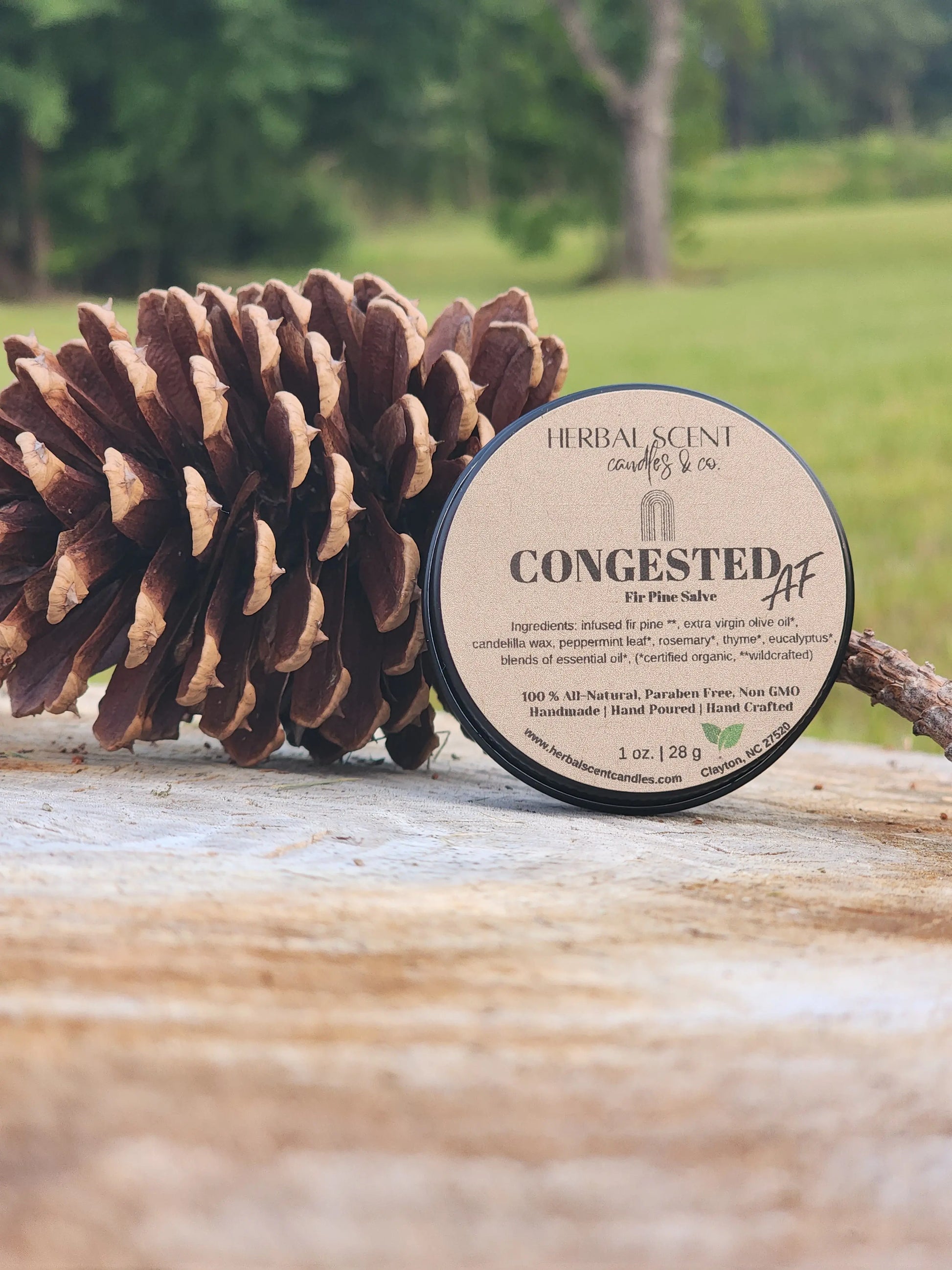 🌿 Congested AF Fir Pine Salve - Vegan Friendly Herbal Scent Candles & Co.