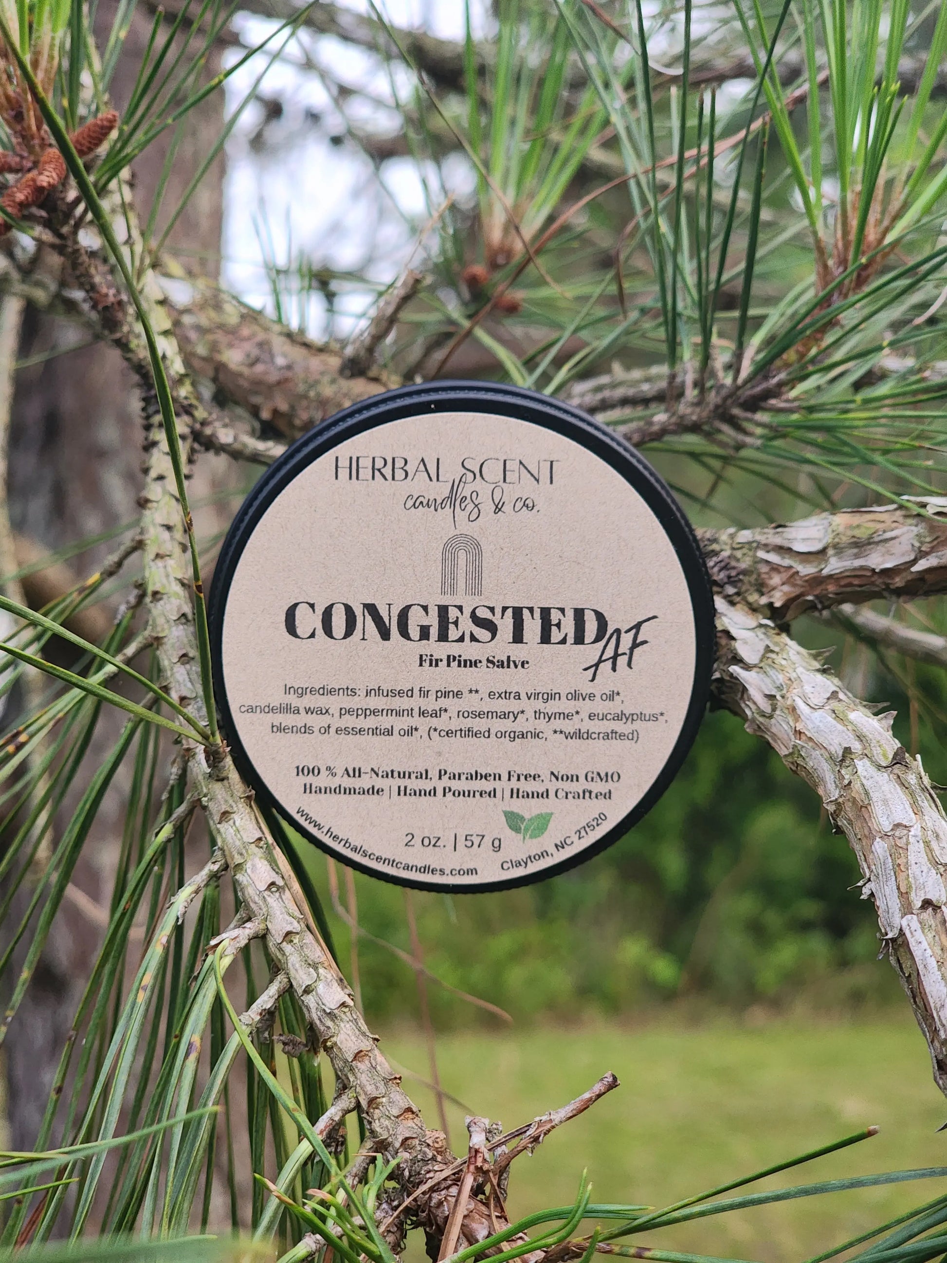 🌿 Congested AF Fir Pine Salve - Vegan Friendly Herbal Scent Candles & Co.