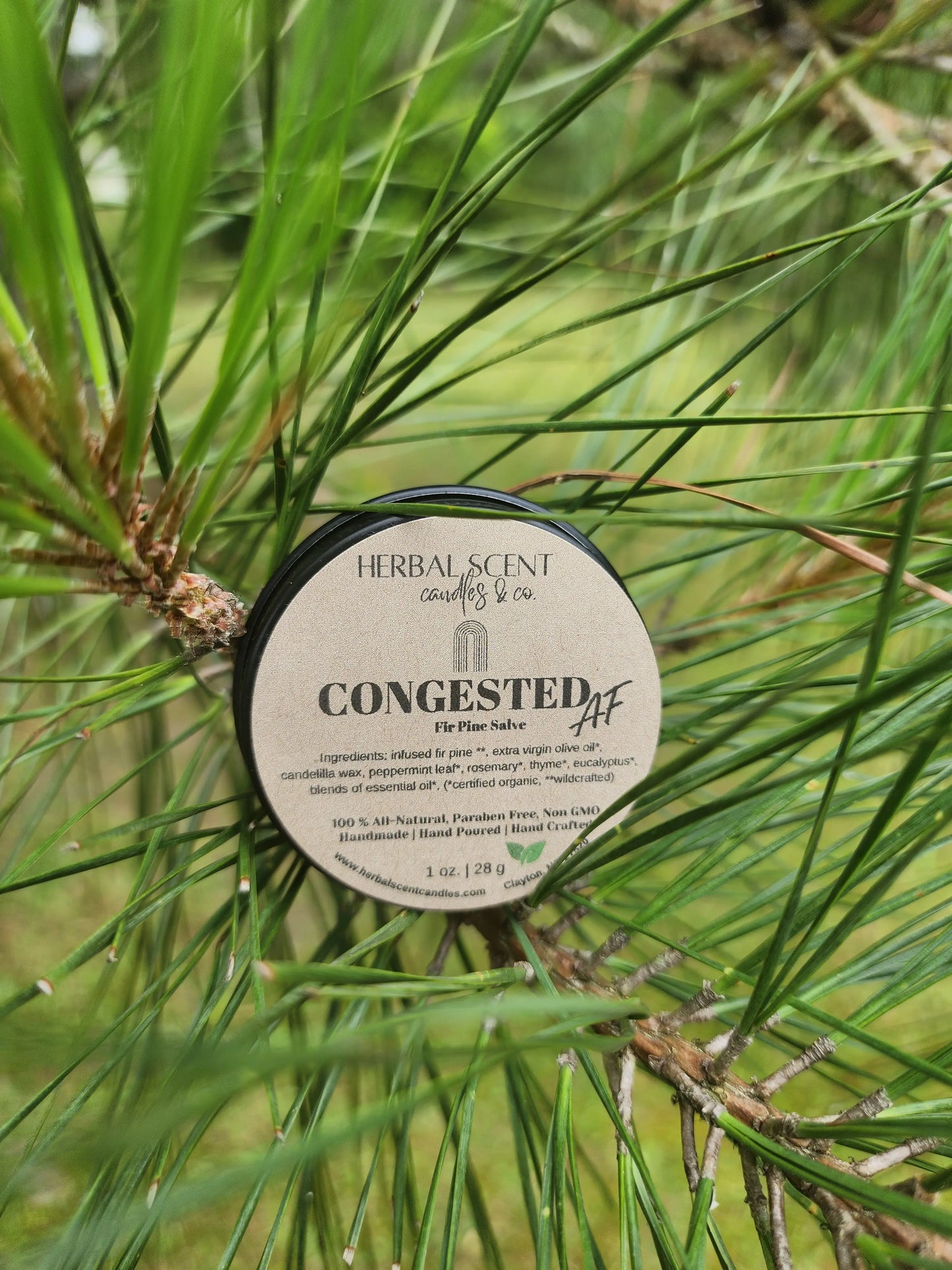 🌿 Congested AF Fir Pine Salve - Vegan Friendly Herbal Scent Candles & Co.