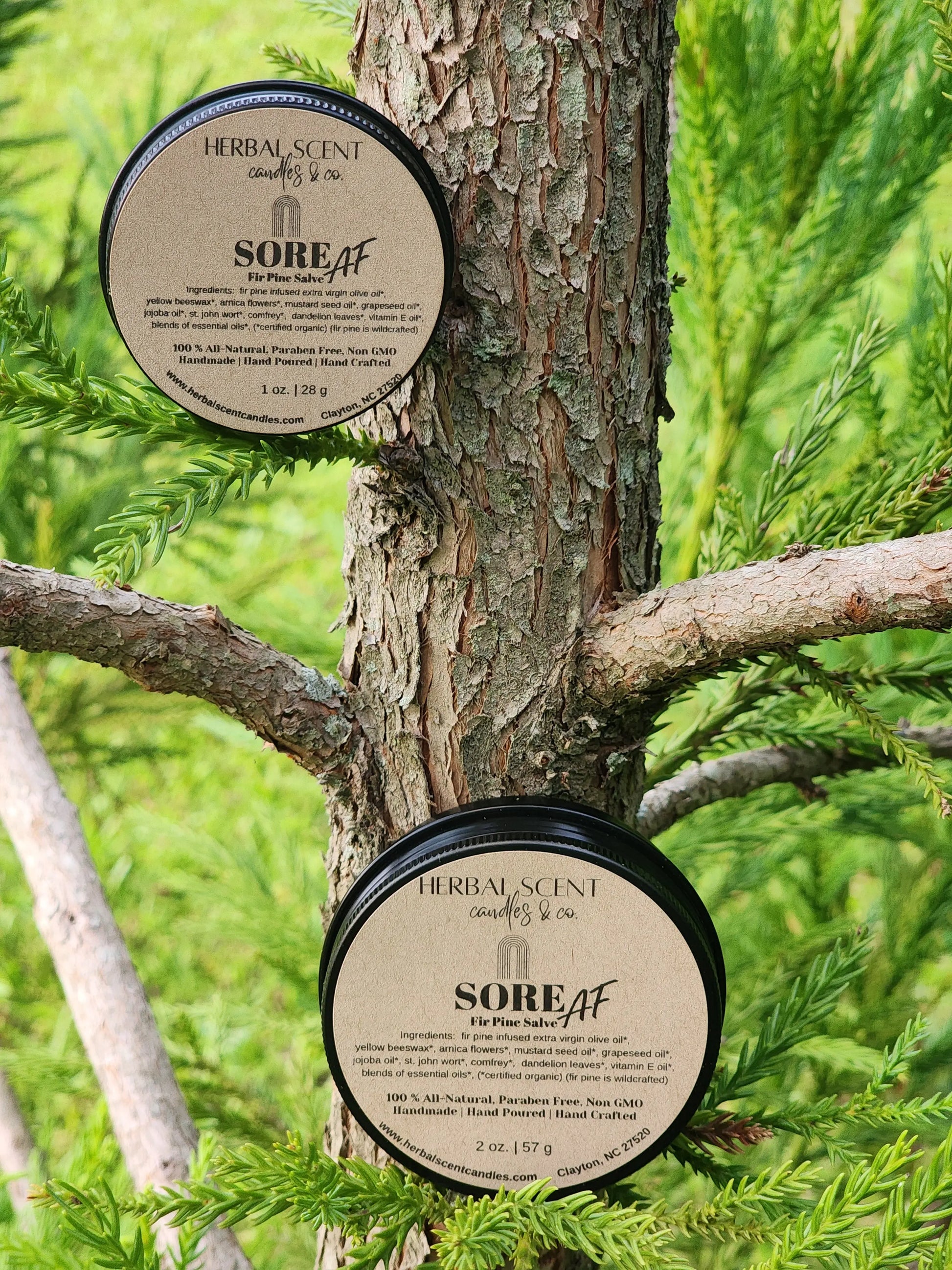 Sore AF Fir Pine Salve Herbal Scent Candle & Co.