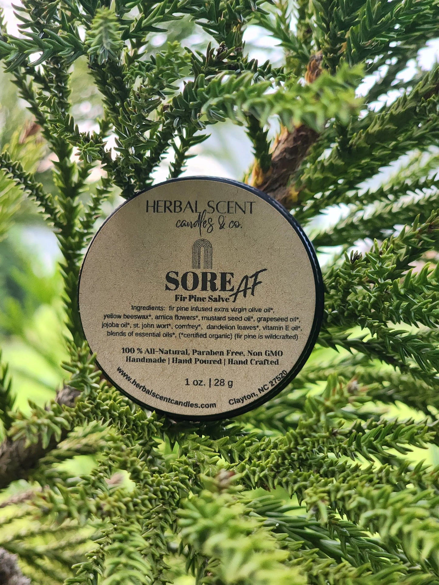 Sore AF Fir Pine Salve Herbal Scent Candle & Co.