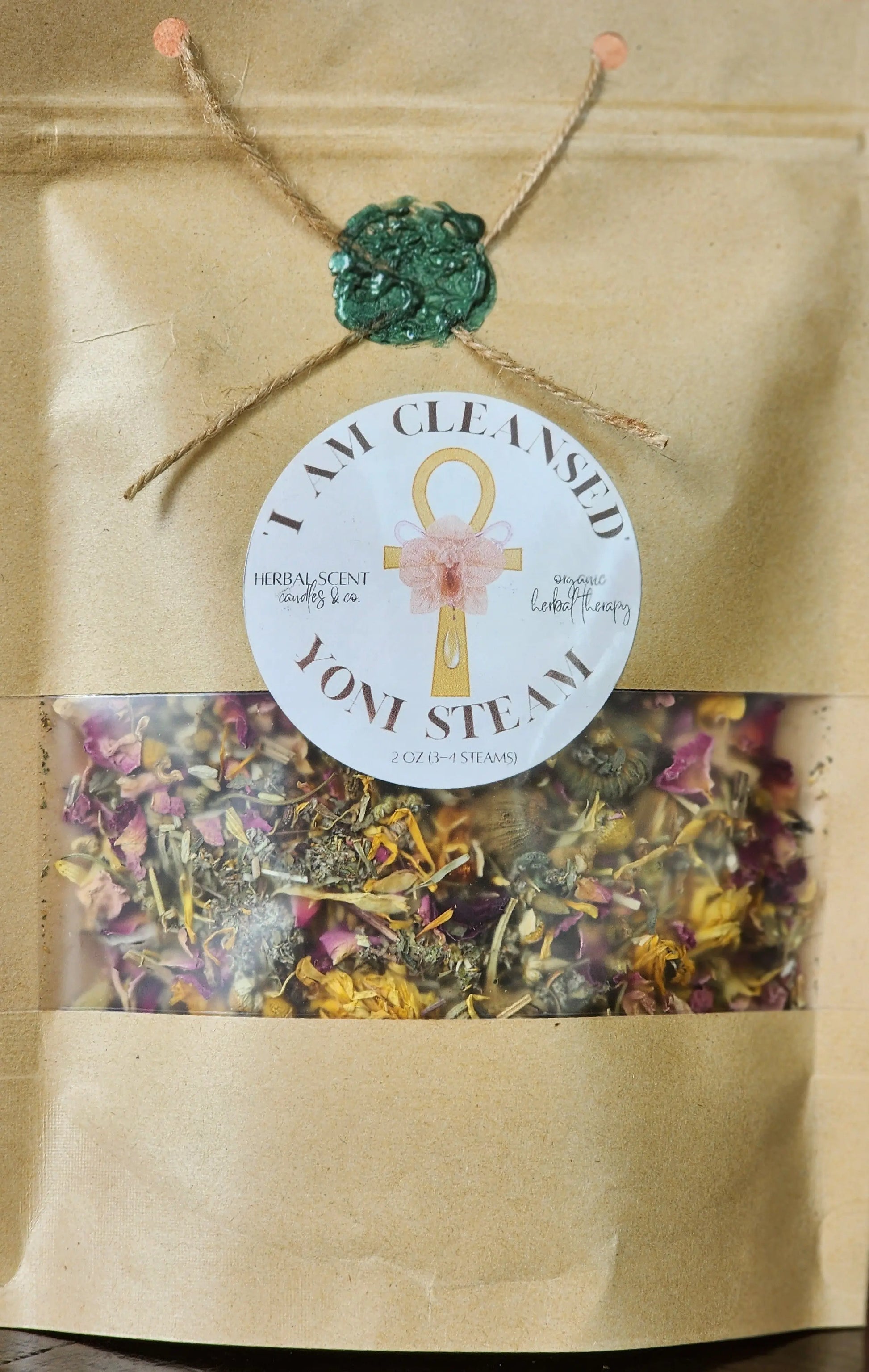 Organic Yoni Herbal Blend - I AM CLEANSED" - Female Vaginal Steaming Herbs (🌿6 Herb Blend) Herbal Scent Candles & Co.