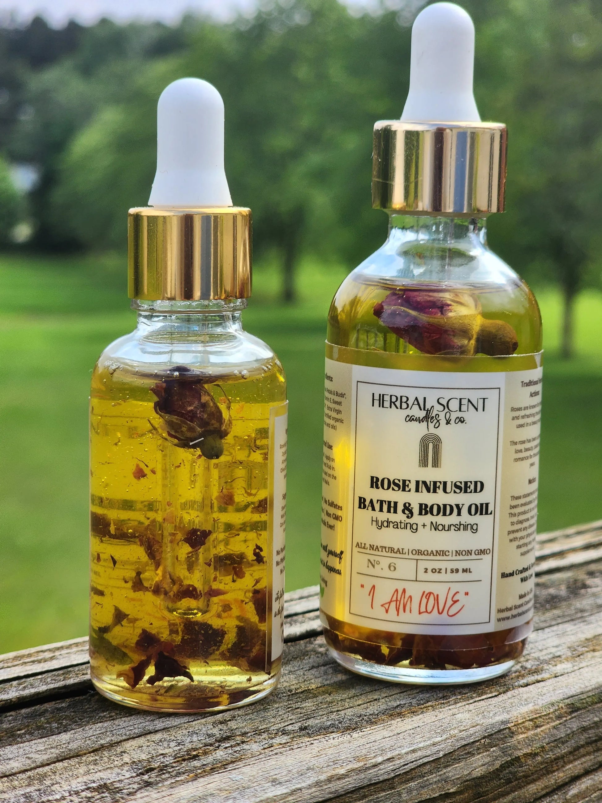 I AM LOVE  Rose Infused Bath & Body Oil Herbal Scent Candles & Co.