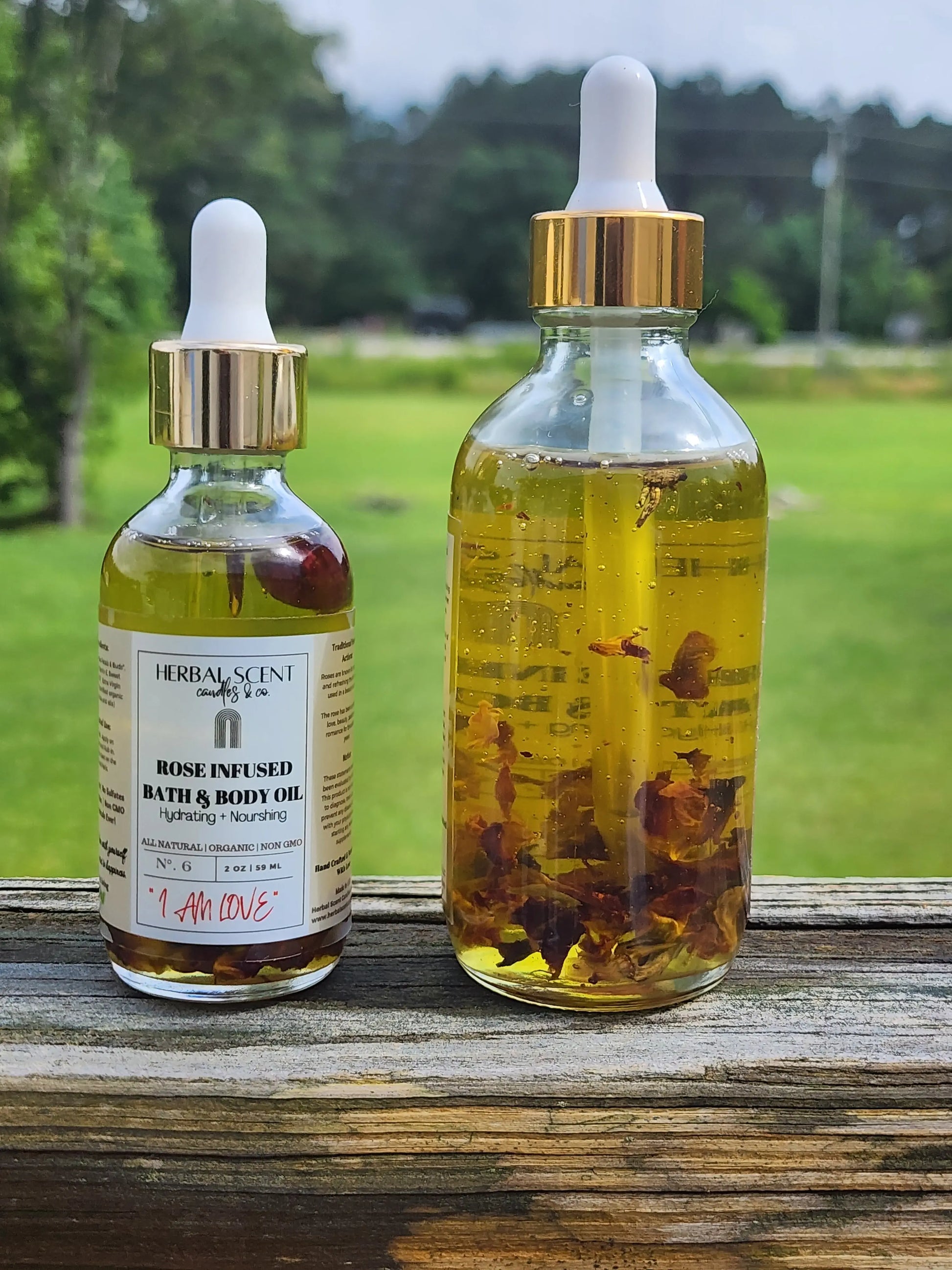 I AM LOVE  Rose Infused Bath & Body Oil Herbal Scent Candles & Co.