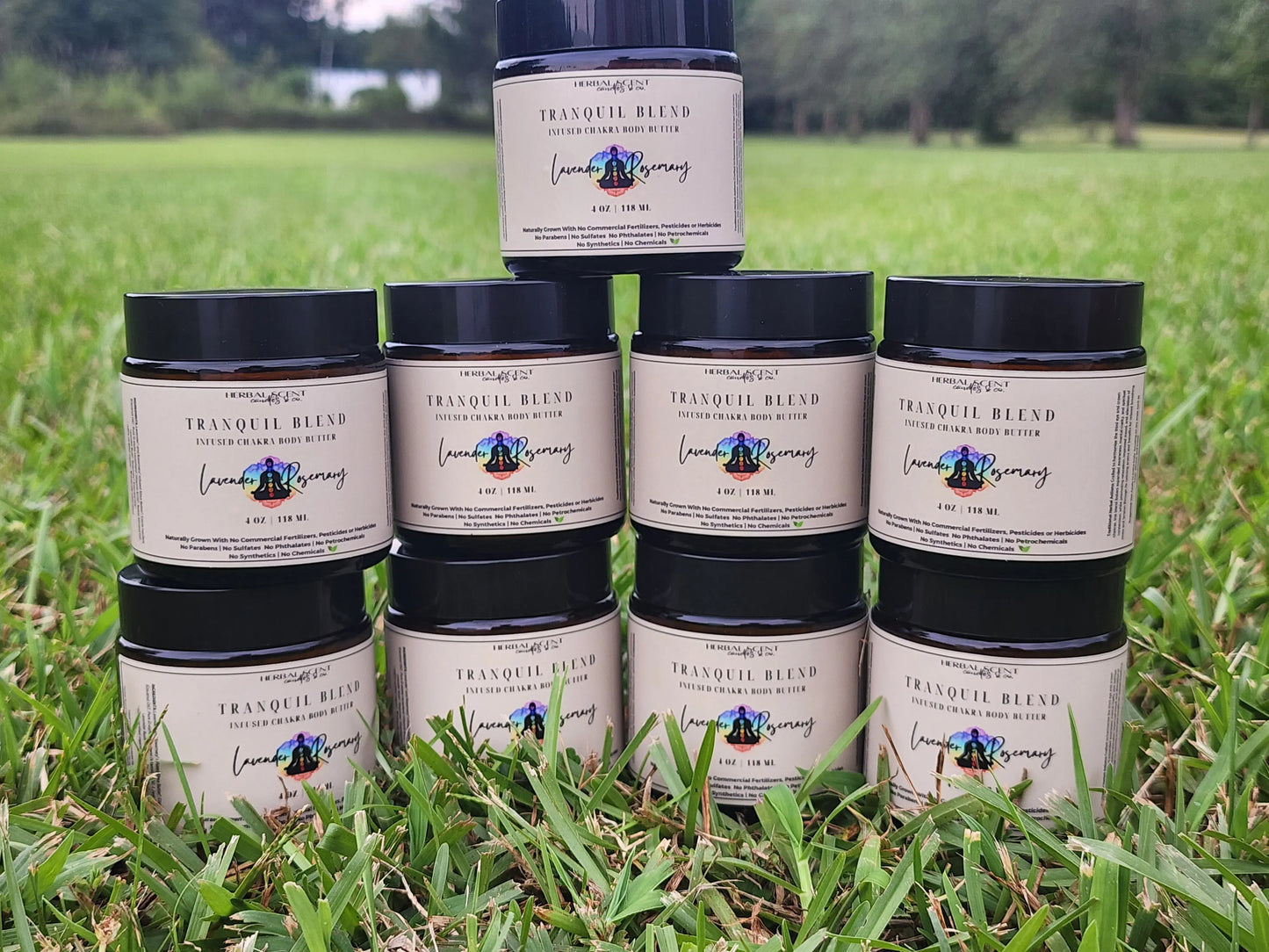 Tranquil Blend Lavender & Rosemary Infused Chakra Body Butter Herbal Scent Candles & Co.