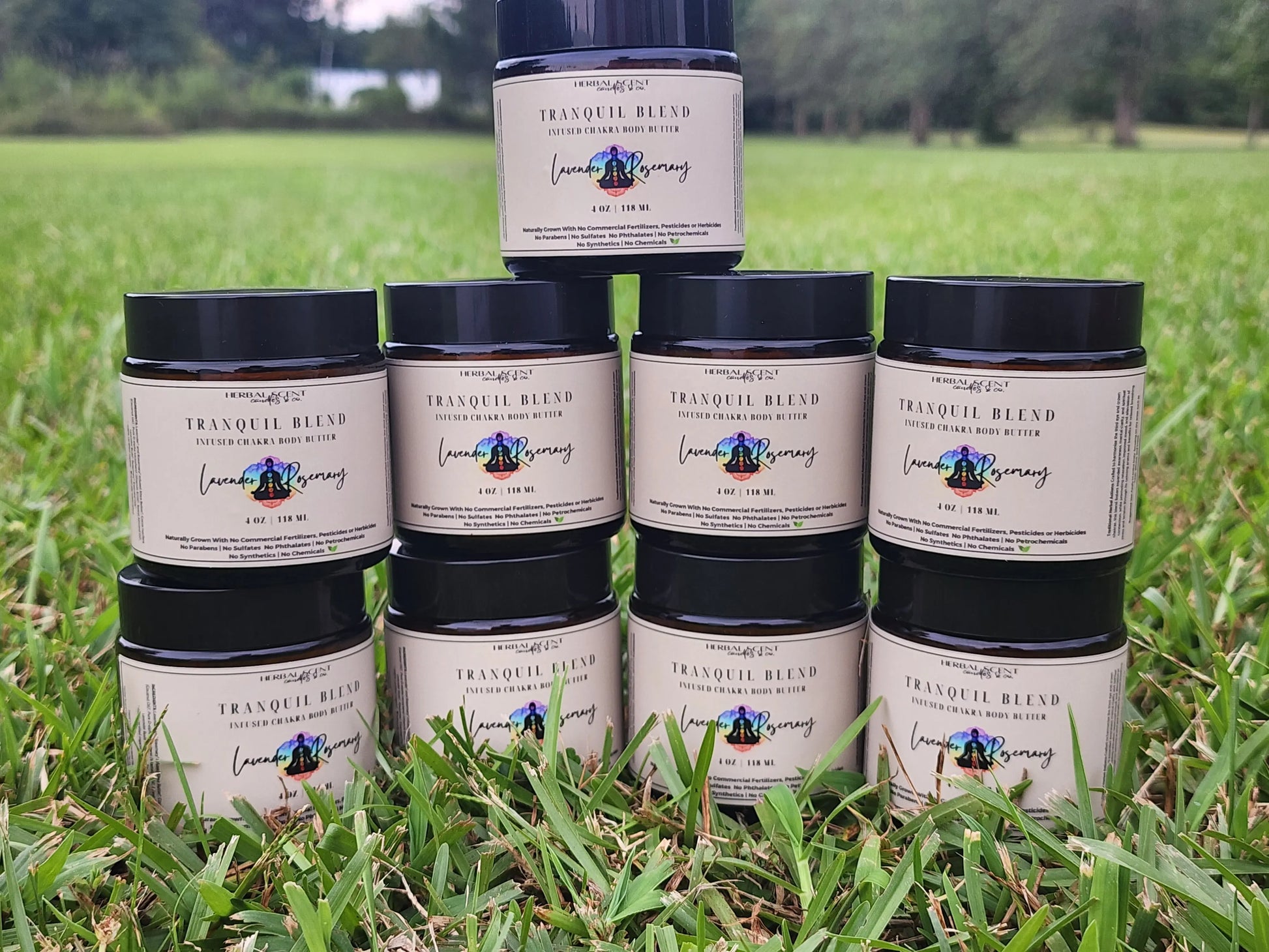 Tranquil Blend Lavender & Rosemary Infused Chakra Body Butter Herbal Scent Candles & Co.