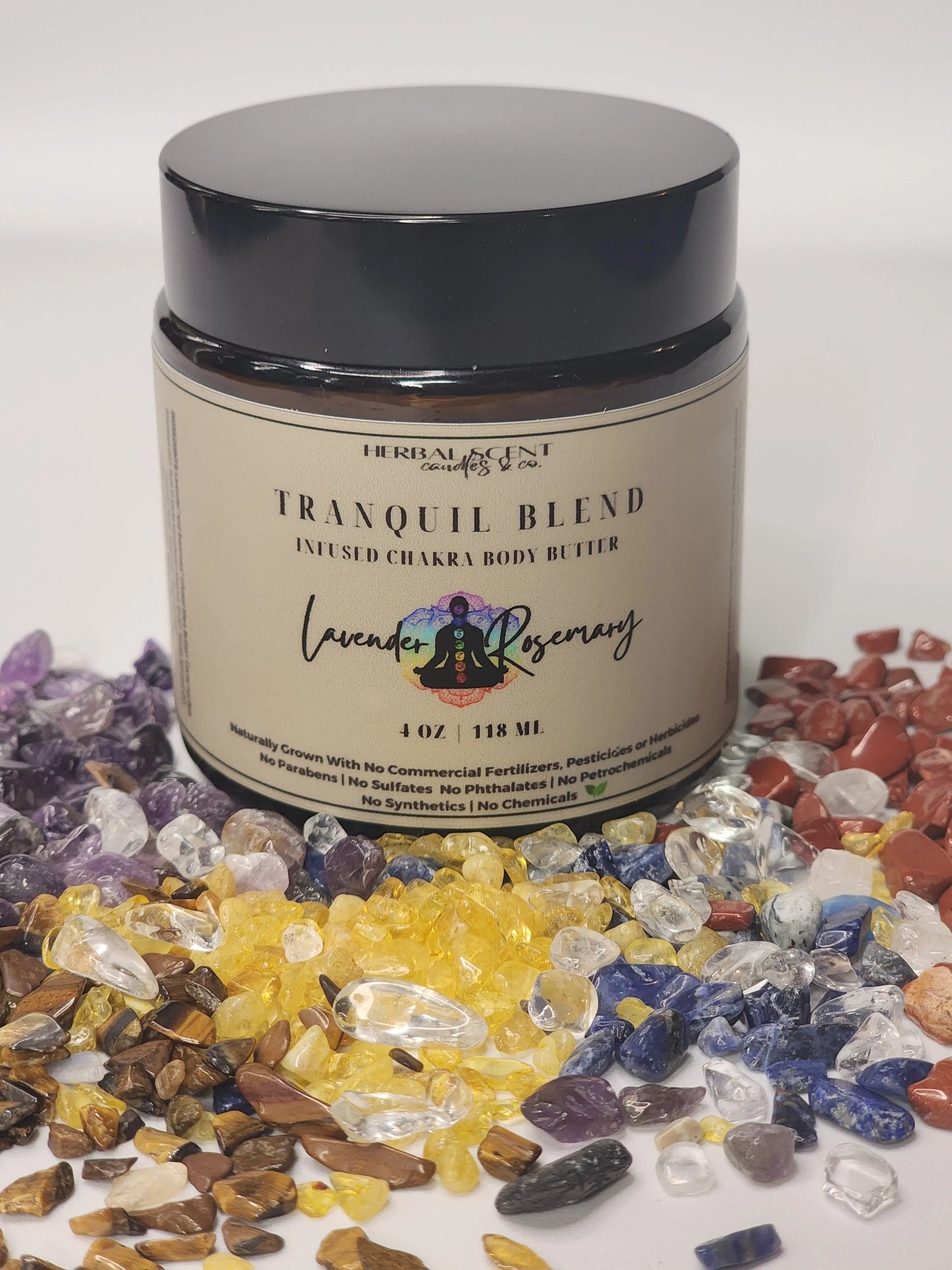 Tranquil Blend Lavender & Rosemary Infused Chakra Body Butter Herbal Scent Candles & Co.