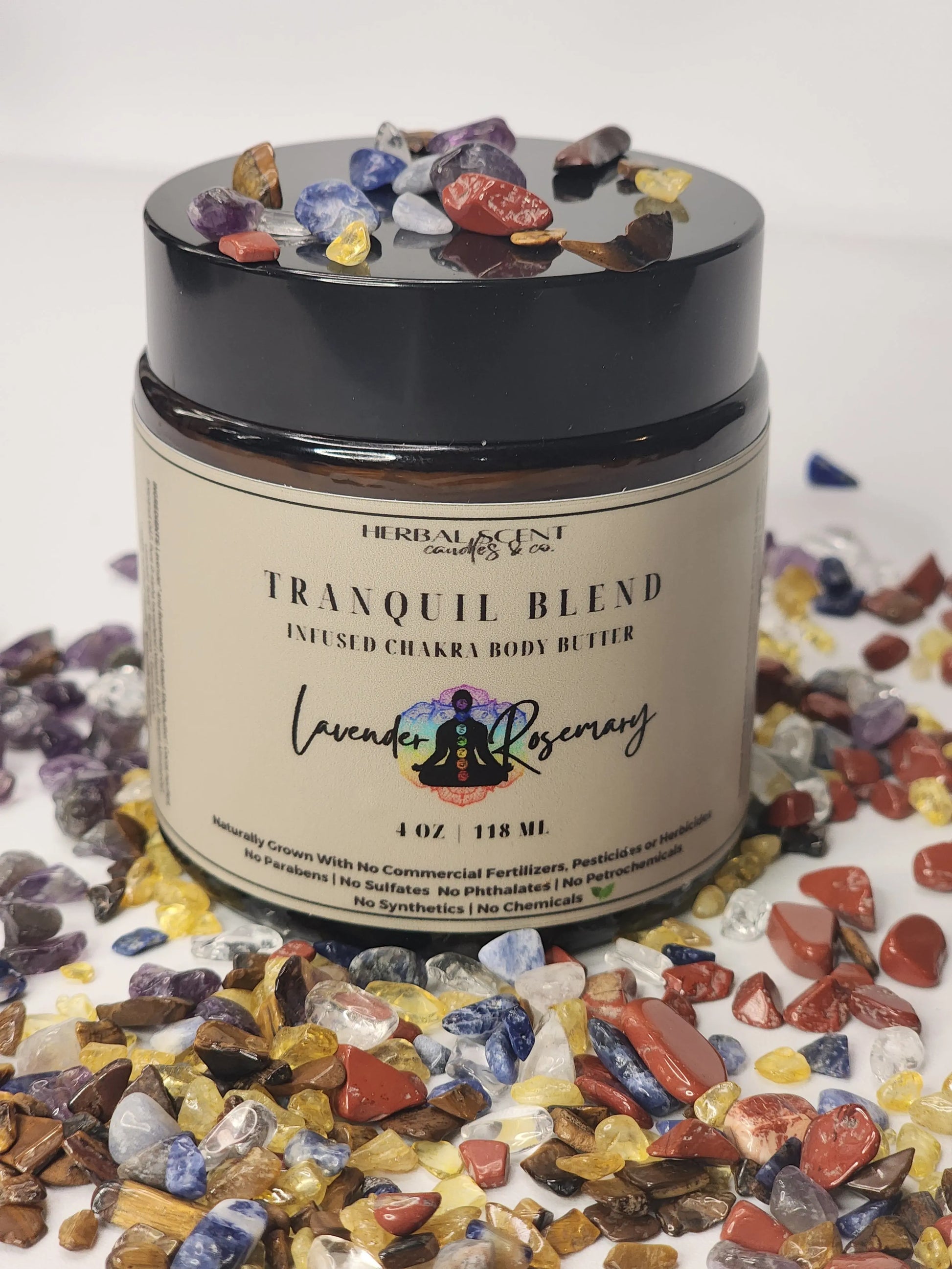 Tranquil Blend Lavender & Rosemary Infused Chakra Body Butter Herbal Scent Candles & Co.