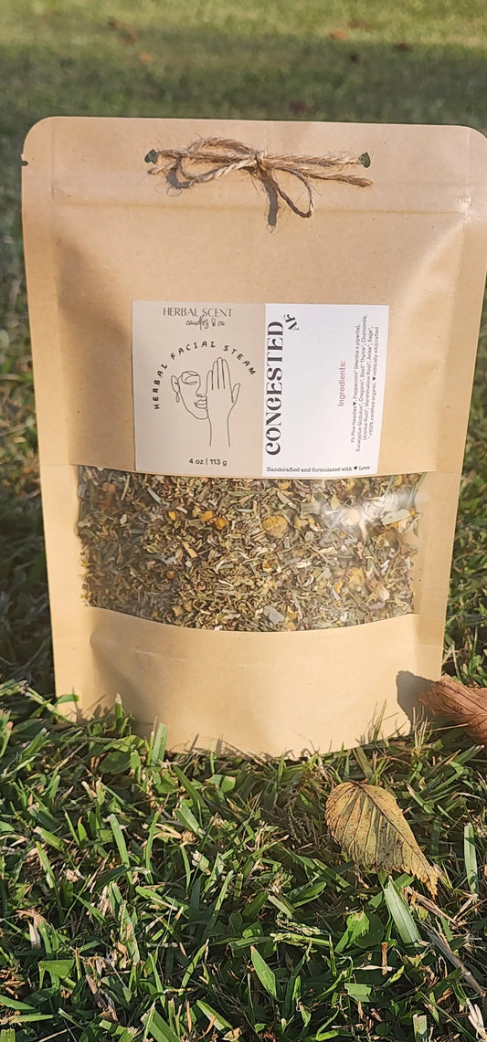 "Congested AF" Herbal Facial Steam - Natural Self-Care for Radiant Skin Herbal Scent Candles & Co.