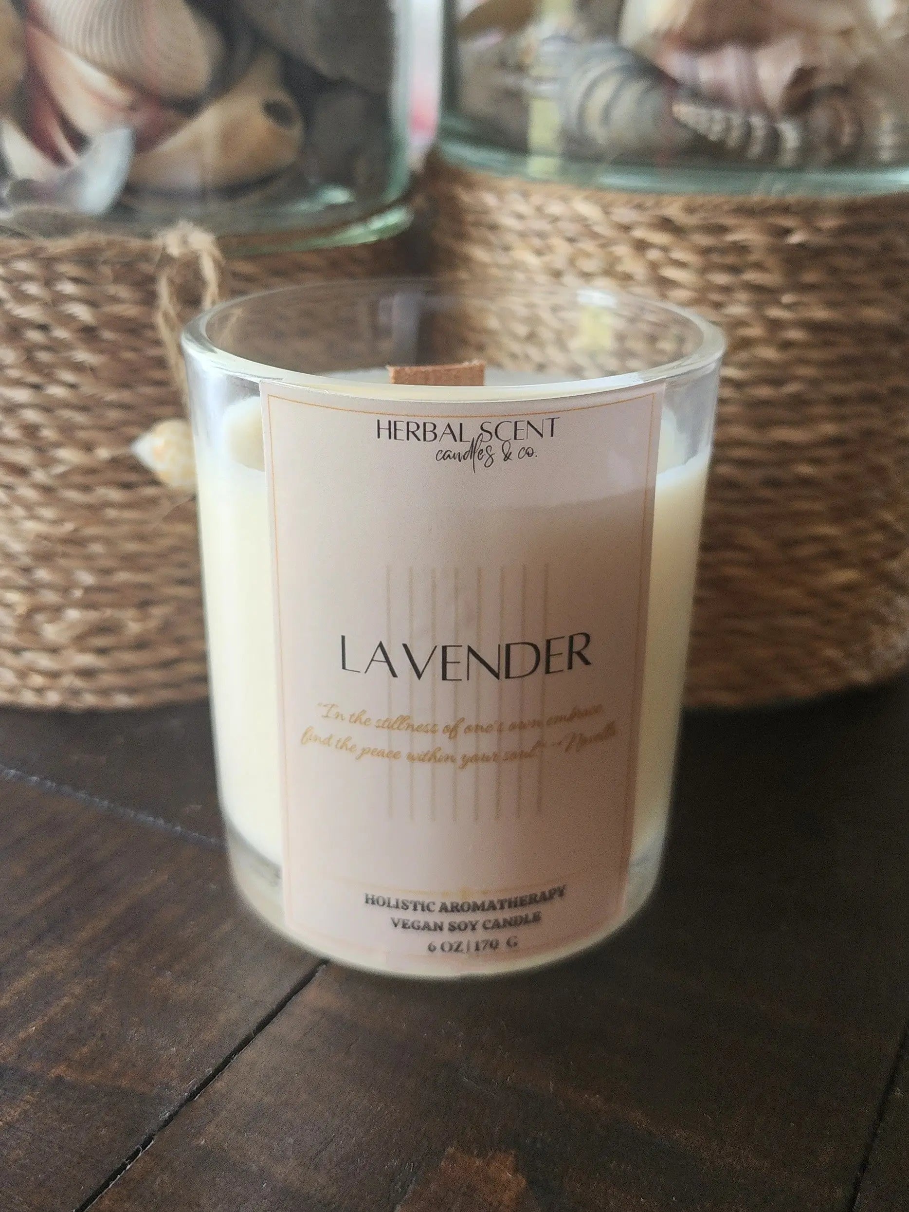 Lavender | Holistic Aromatherapy Vegan Soy Candle (Choose Your Wick) Herbal Scent Candles & Co.
