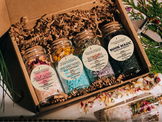 Balanced Spirit Crystal Bath Salt Gift Set Herbal Scent Candles & Co.