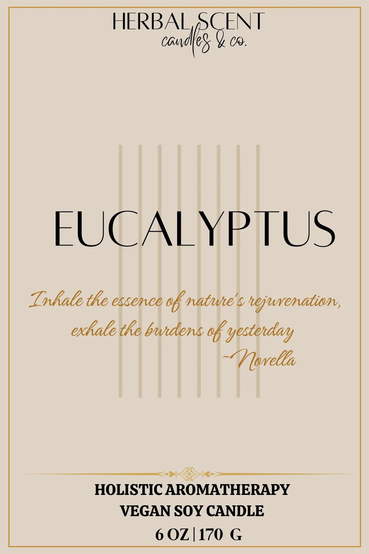 Eucalyptus | Holistic Aromatherapy Vegan Soy Candle (Choose Your Wick) Herbal Scent Candles & Co.