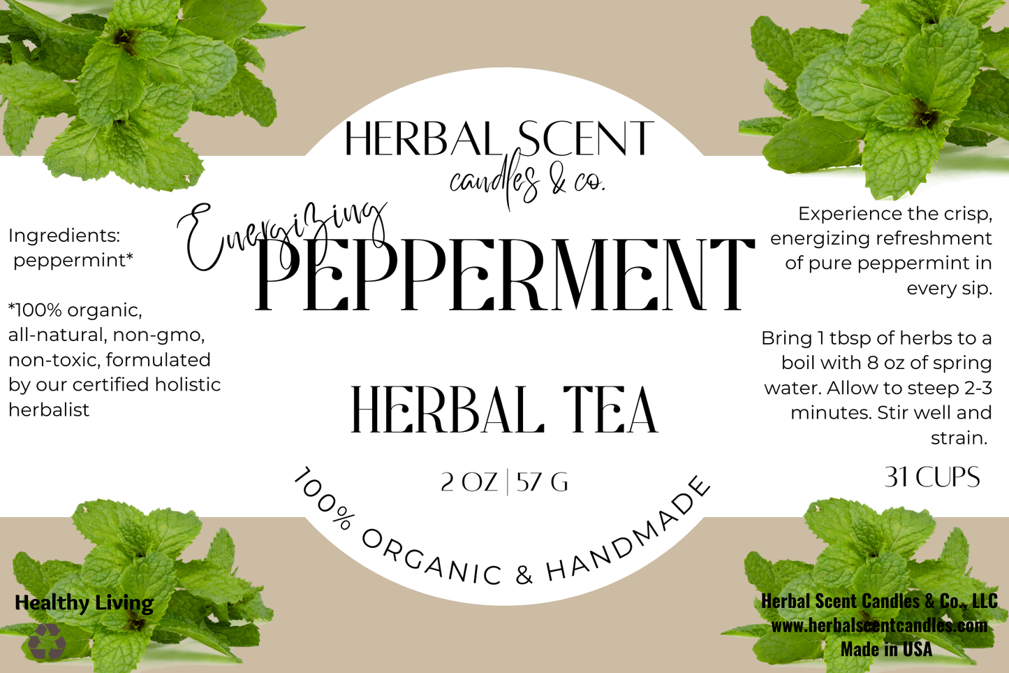Organic Peppermint Loose Herbal Tea