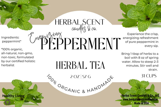 Organic Peppermint Loose Herbal Tea Herbal Scent Candles & Co.