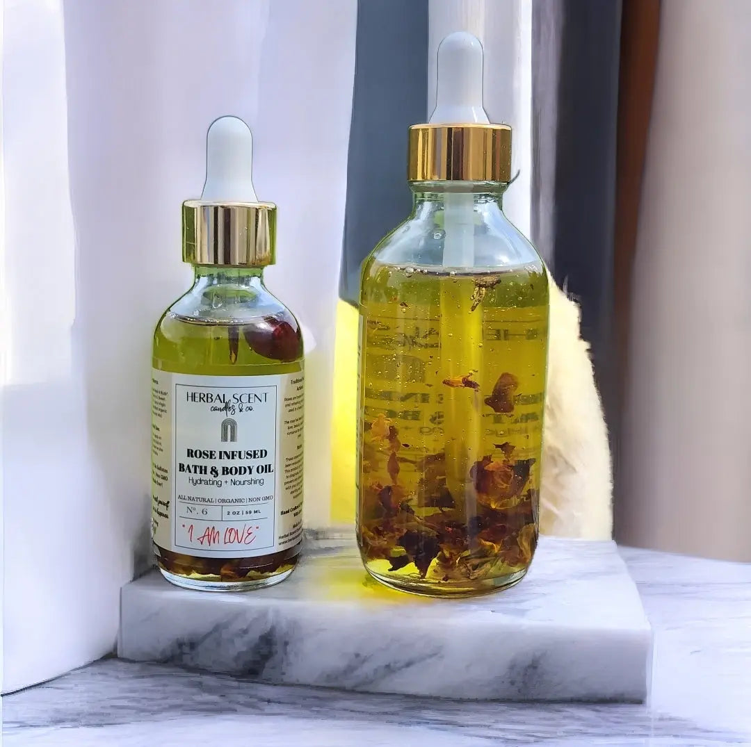 I AM LOVE  Rose Infused Bath & Body Oil Herbal Scent Candles & Co.