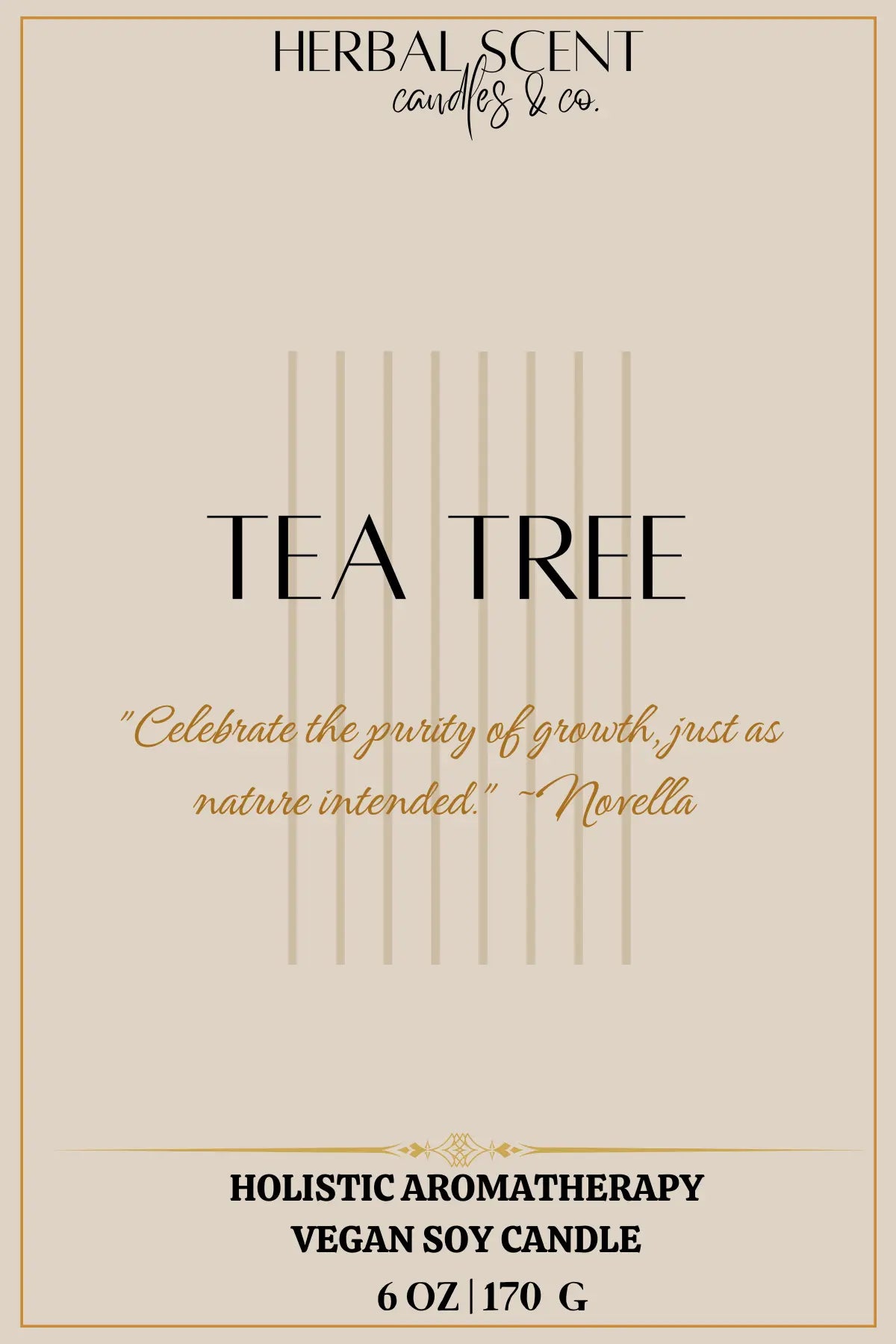 Tea Tree | Holistic Aromatherapy Vegan Soy Candle (Choose Your Wick) Herbal Scent Candles & Co.