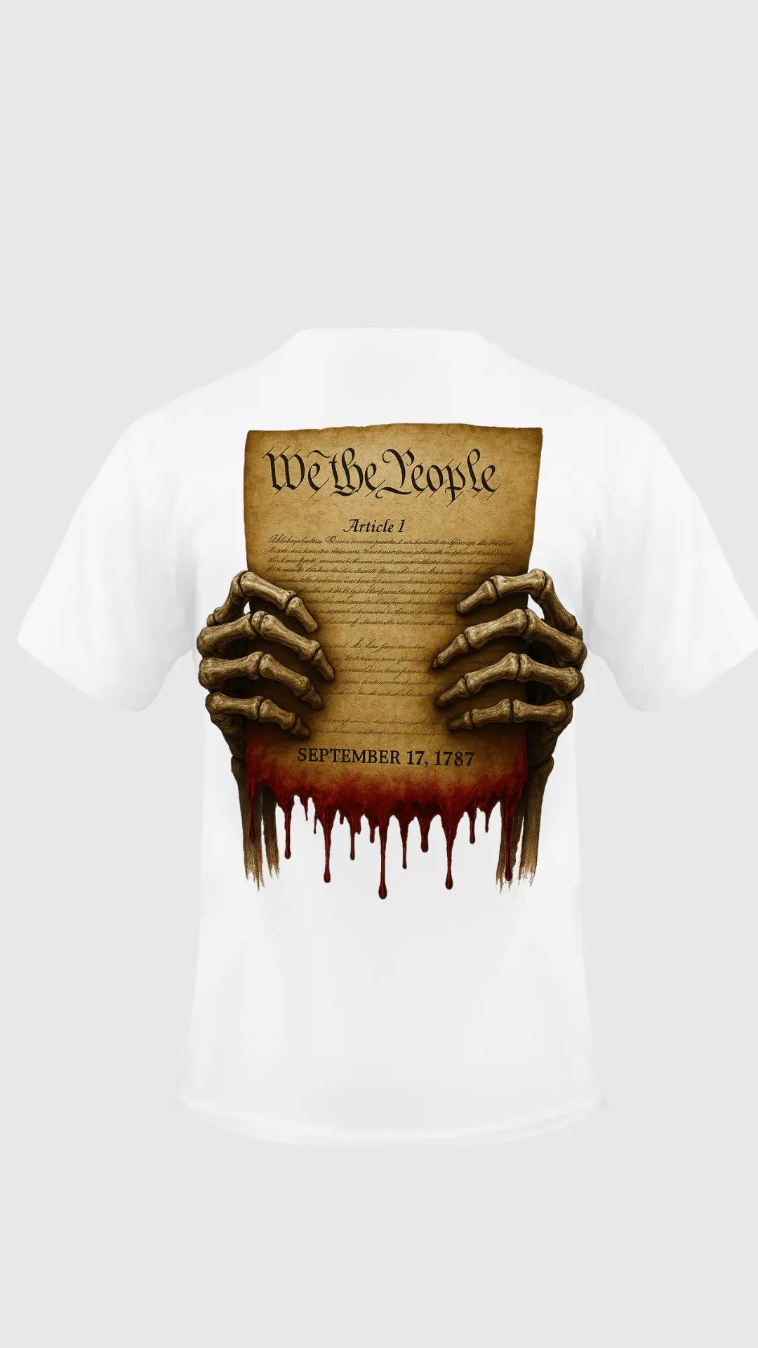 We The People Constitution with Skull Hands