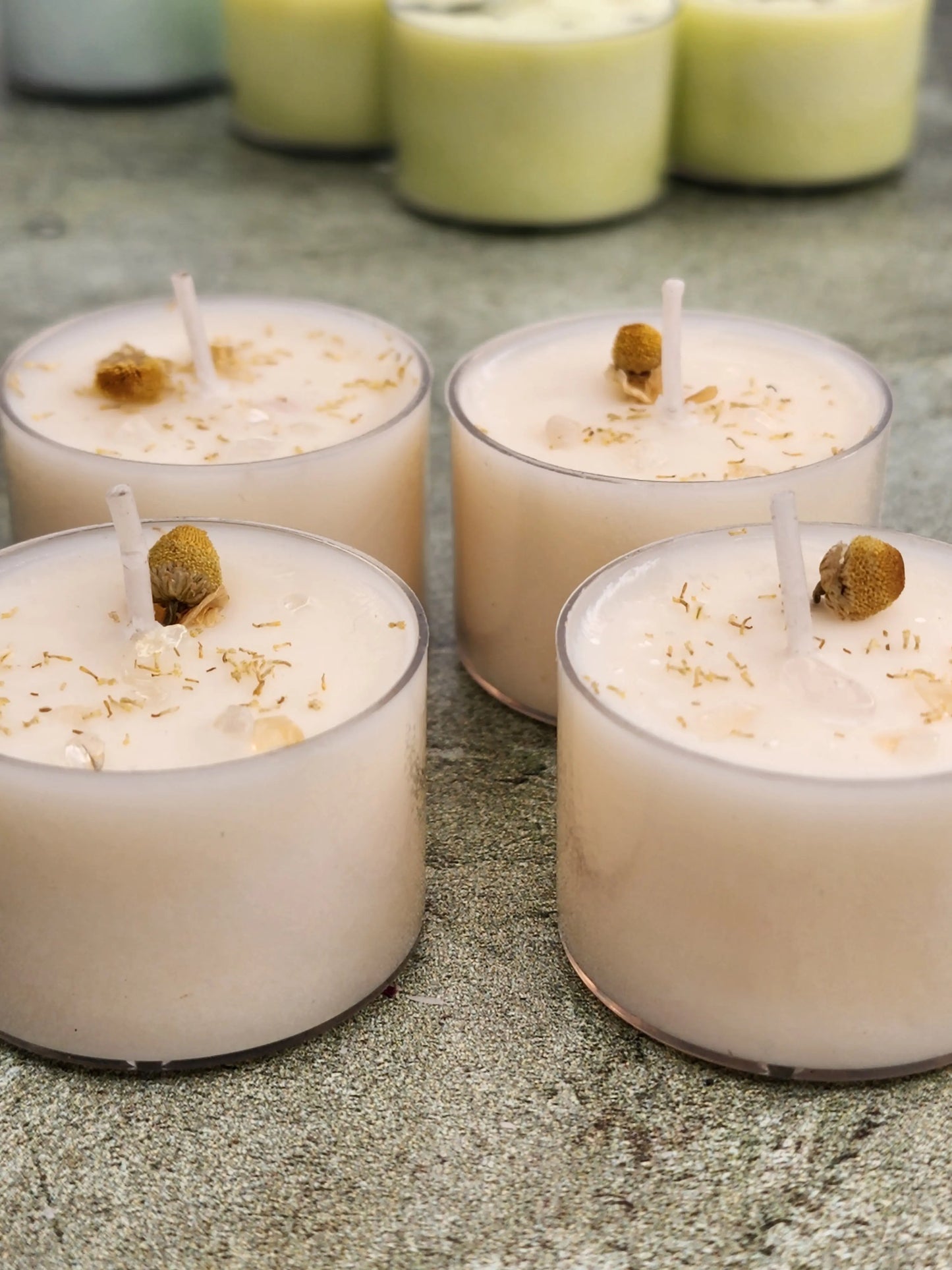 Crystal and Infused Tealights Herbal Scents Candle & Co.