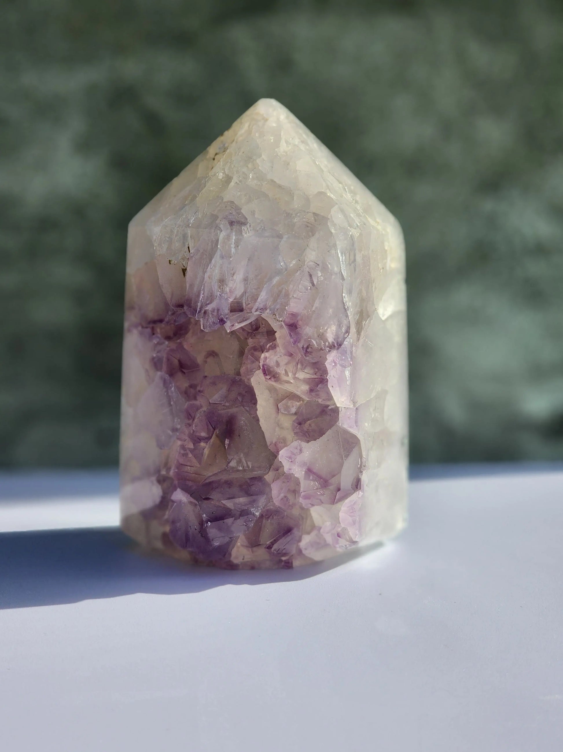 Natural Agate with Amethyst  Druze 7chakrasrus