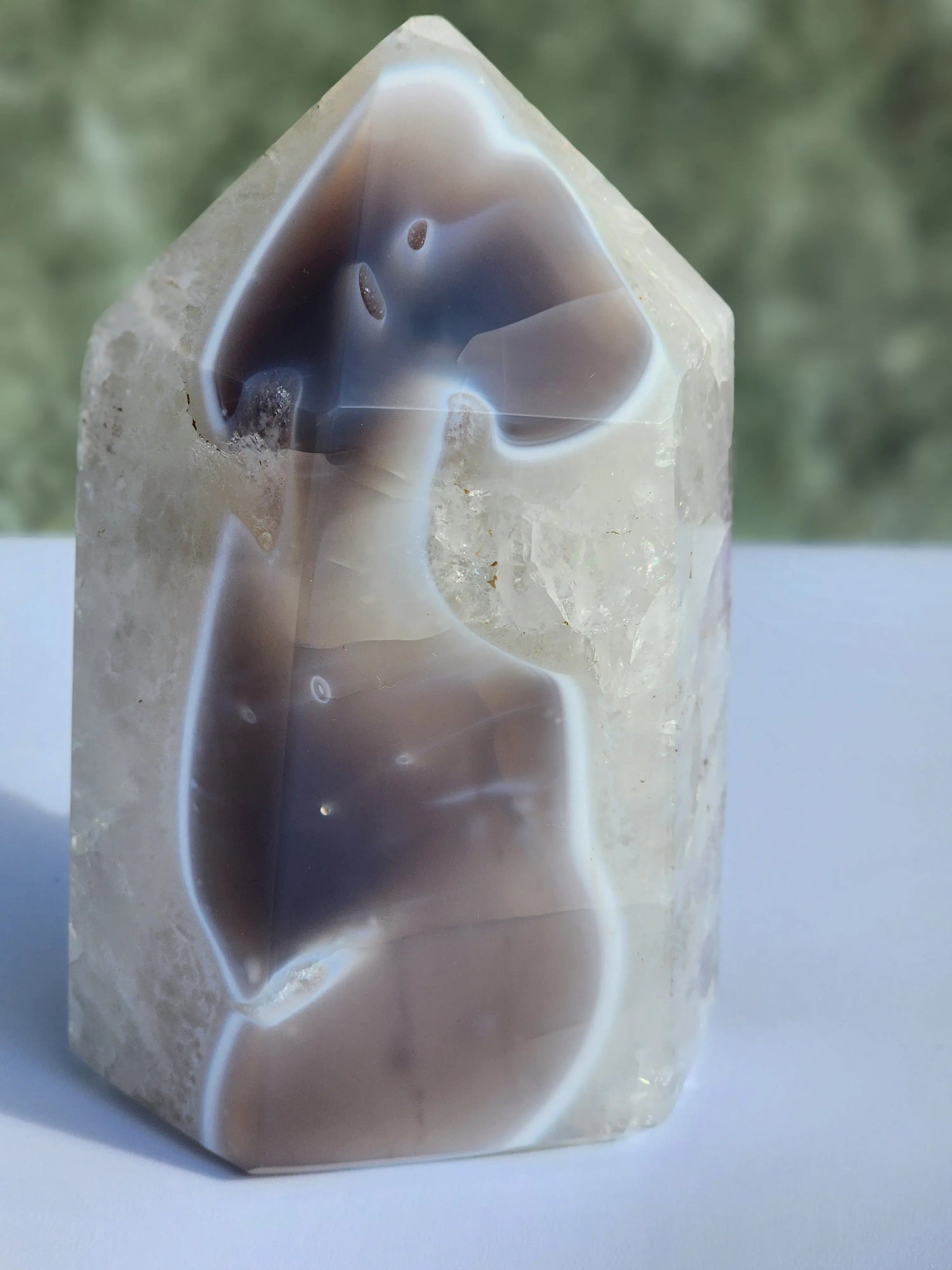 Natural Agate with Amethyst  Druze 7chakrasrus