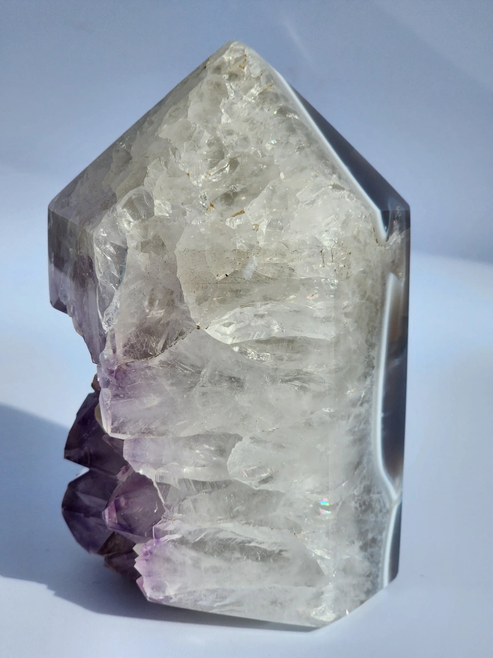 Natural Agate with Amethyst  Druze 7chakrasrus