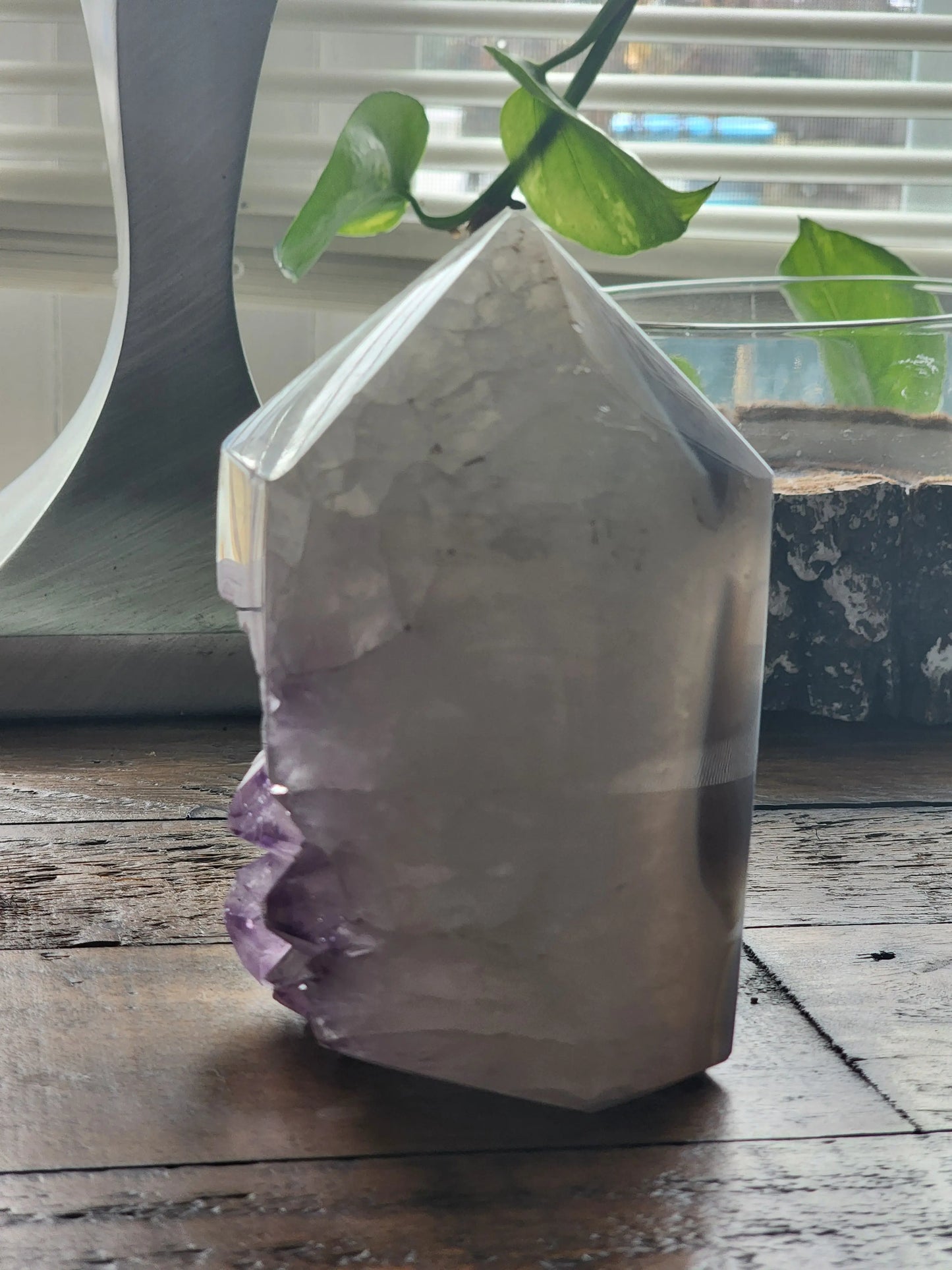 Natural Agate with Amethyst  Druze 7chakrasrus