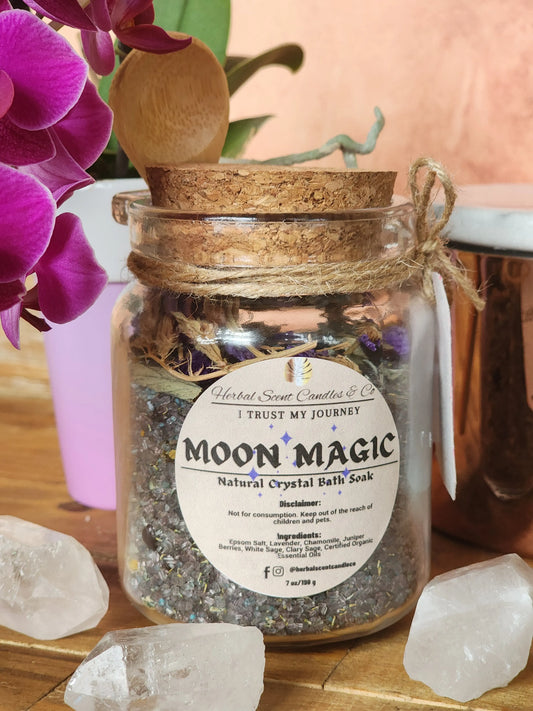 Moon Magic All-Natural Organic Crystal Bath Soak Herbal Scent Candles & Co.