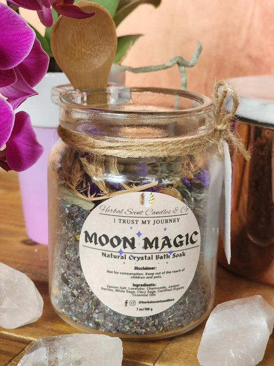 Moon Magic All-Natural Organic Crystal Bath Soak Herbal Scent Candles & Co.