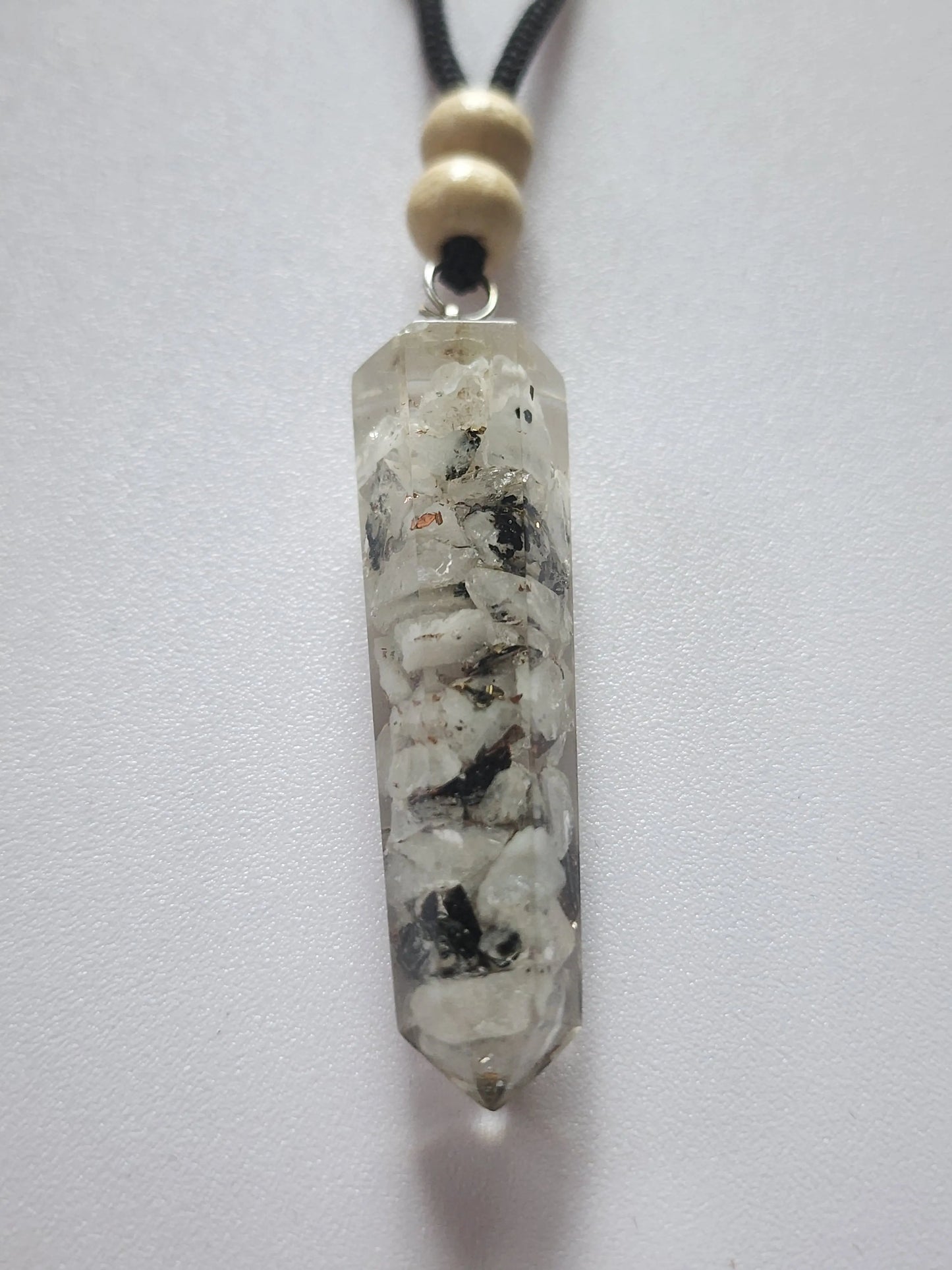 Moonstone Orgonite Pendant Clear Quartz Necklace | EMF Protection Jewelry | Healing for Women Men | Meditation Healing 7chakrasrus