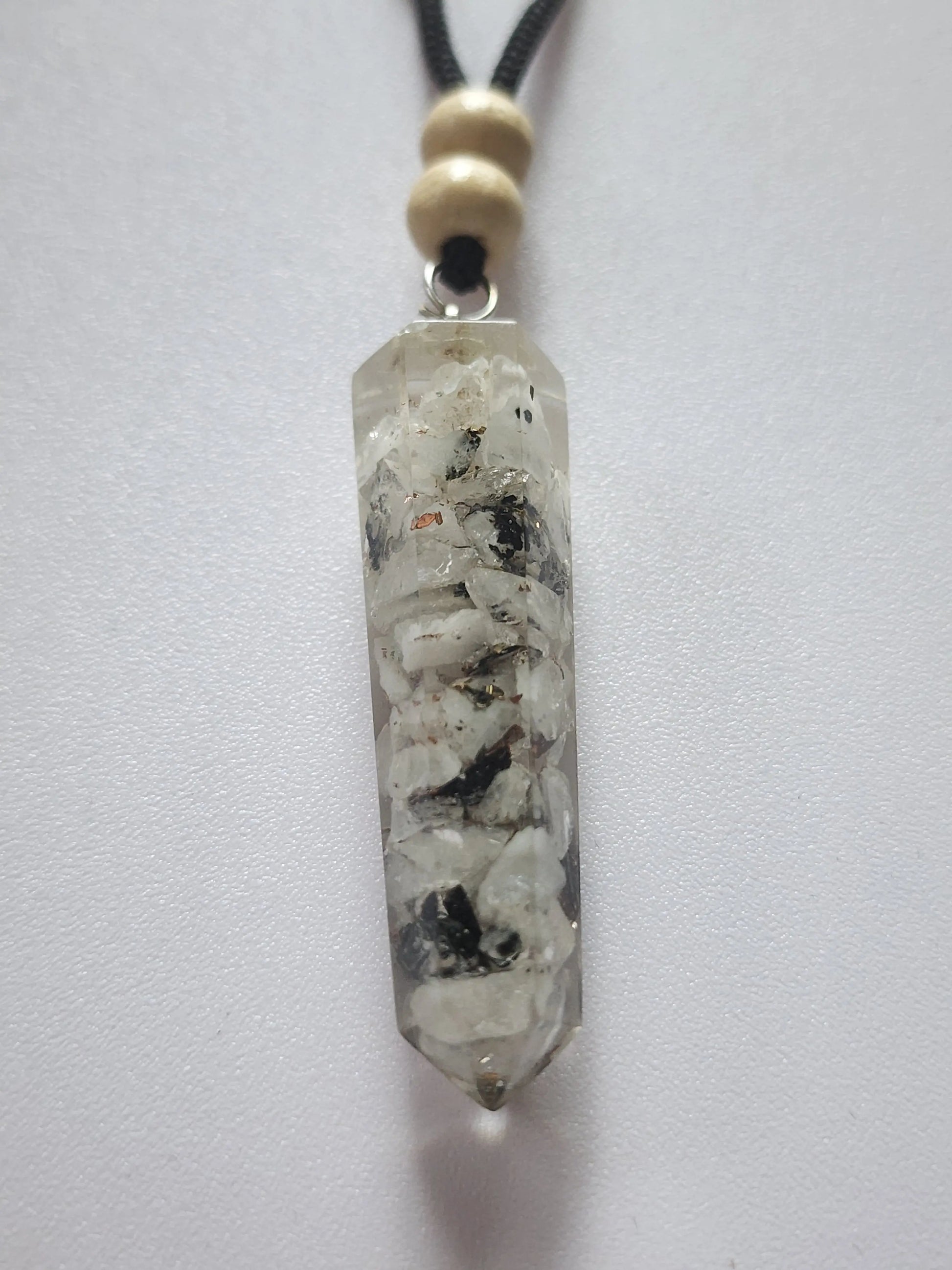 Moonstone Orgonite Pendant Clear Quartz Necklace | EMF Protection Jewelry | Healing for Women Men | Meditation Healing 7chakrasrus