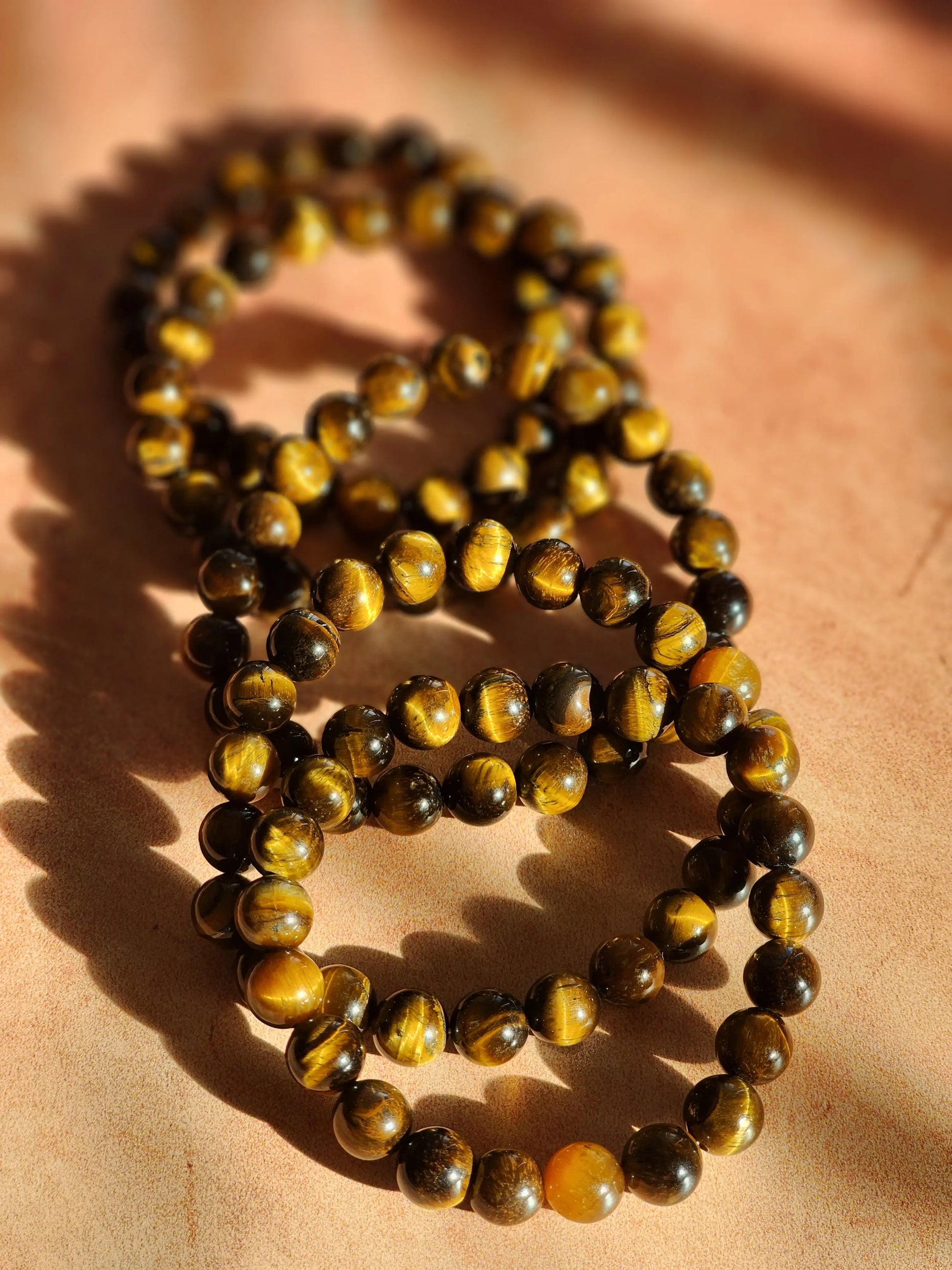 Tigers Eye Round Bead Bracelet 7chakrasrus