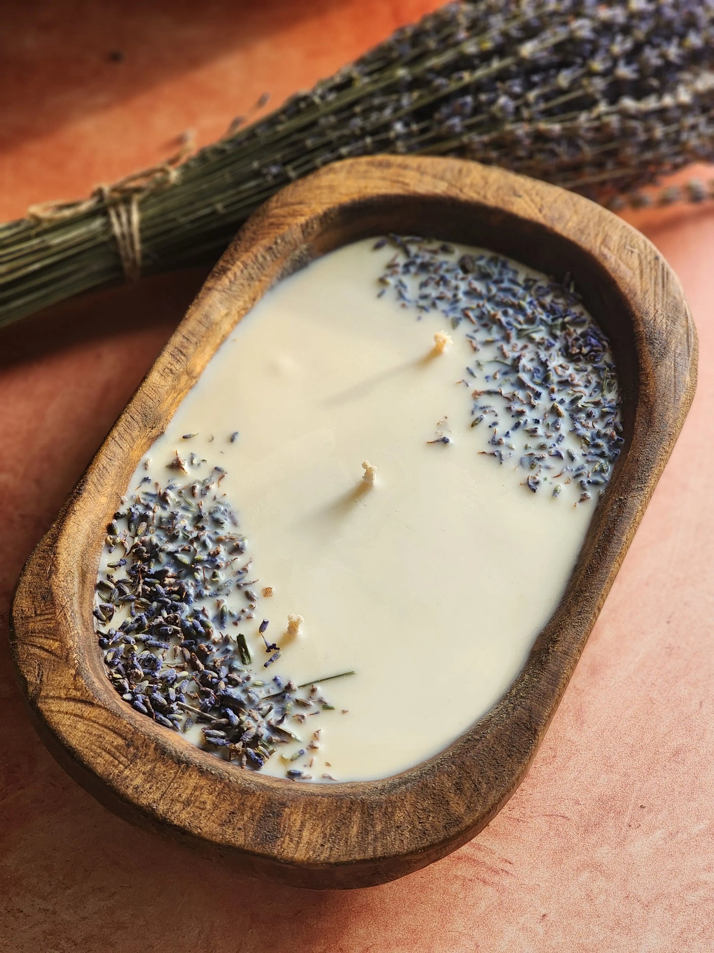 3-Wick Lavender Soy Wax Dough Bowl Candle Herbal Scent Candle & Co.