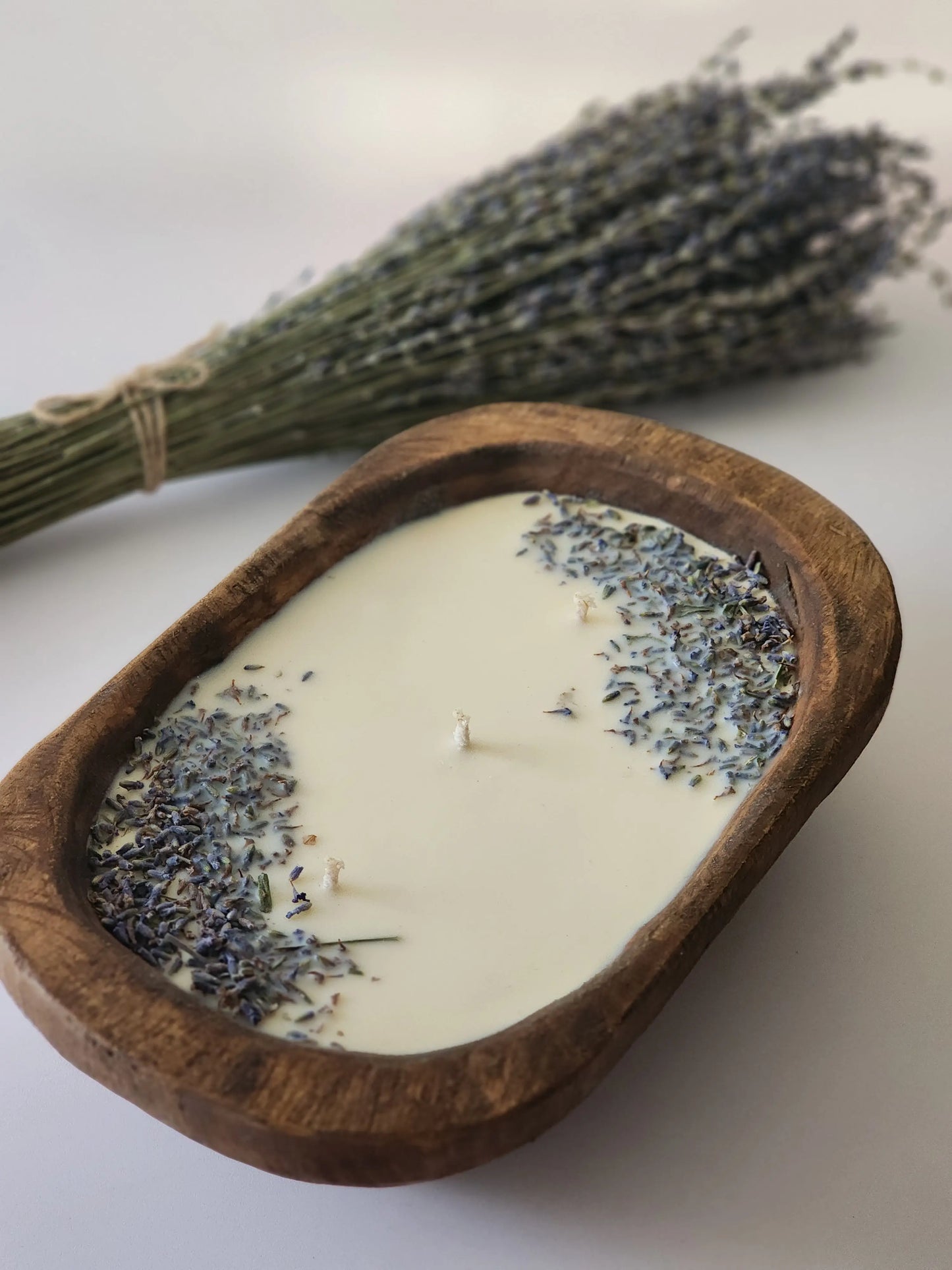 3-Wick Lavender Soy Wax Dough Bowl Candle Herbal Scent Candle & Co.