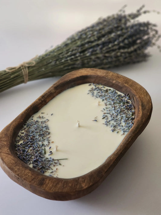 3-Wick Lavender Soy Wax Dough Bowl Candle Herbal Scent Candle & Co.
