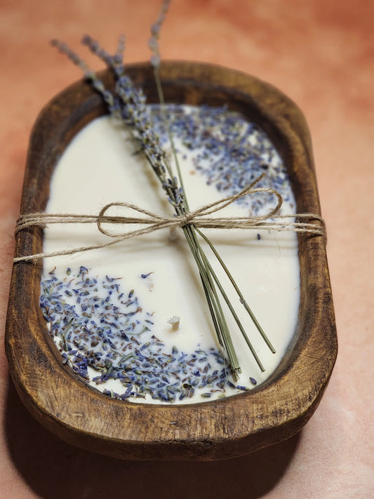 3-Wick Lavender Soy Wax Dough Bowl Candle Herbal Scent Candle & Co.