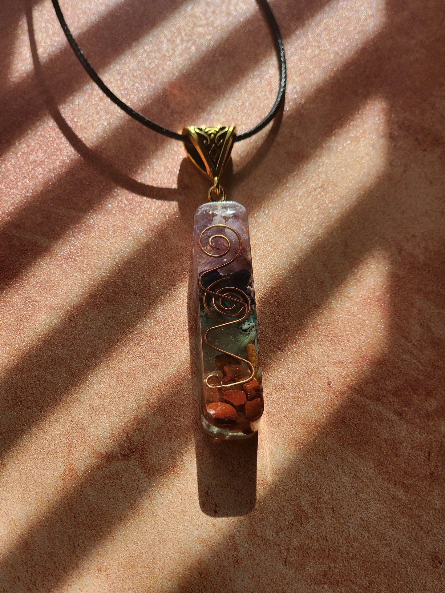 Orgonite 7Chakras Balancing Crystal Necklace | EMF Protection Jewelry | Balance, Alignment, Clarity 7chakrasrus