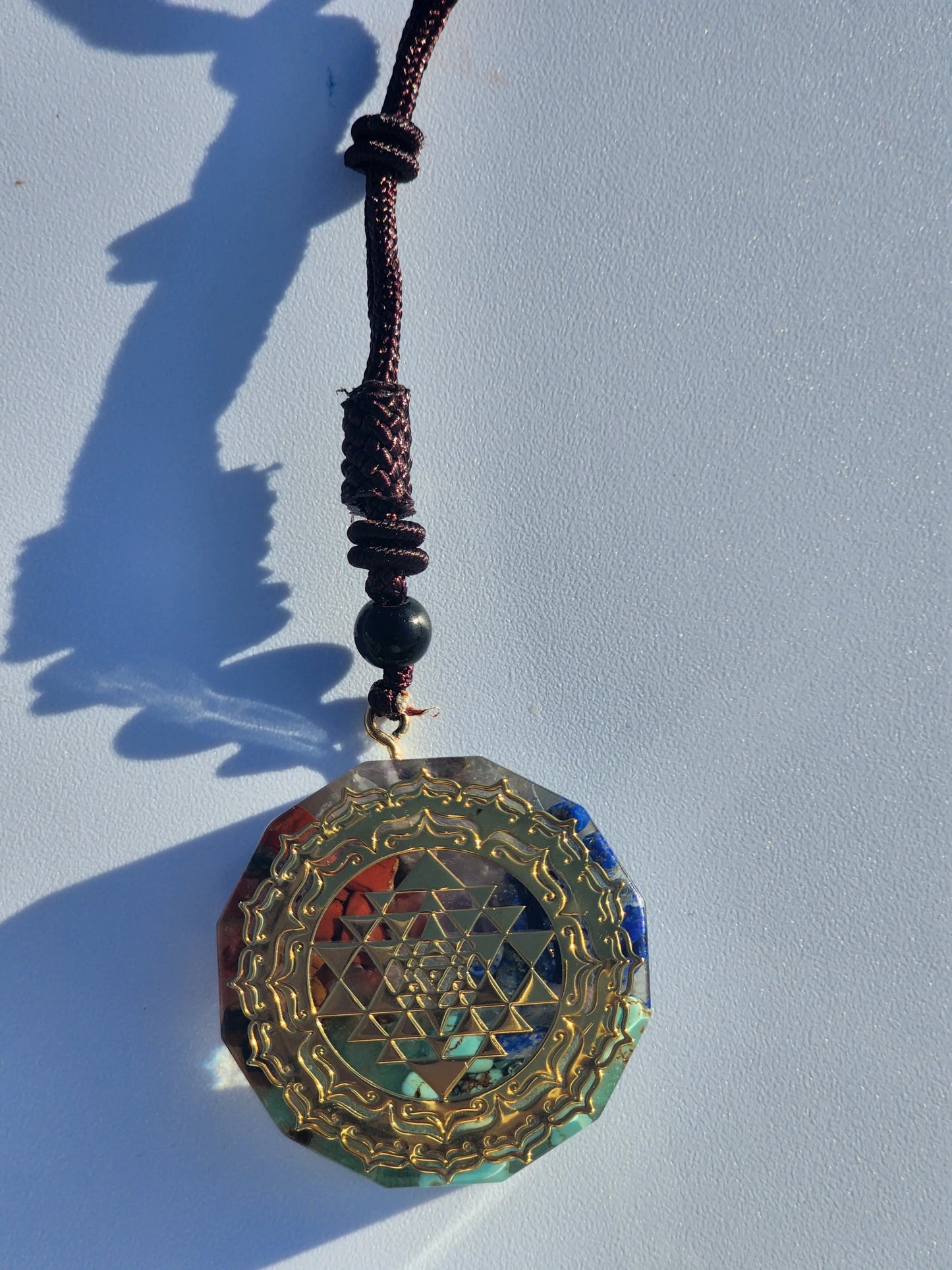 Orgonite 7Chakras Crystal Luminous Meditation Pendant | EMF Protection Jewelry 7chakrasrus