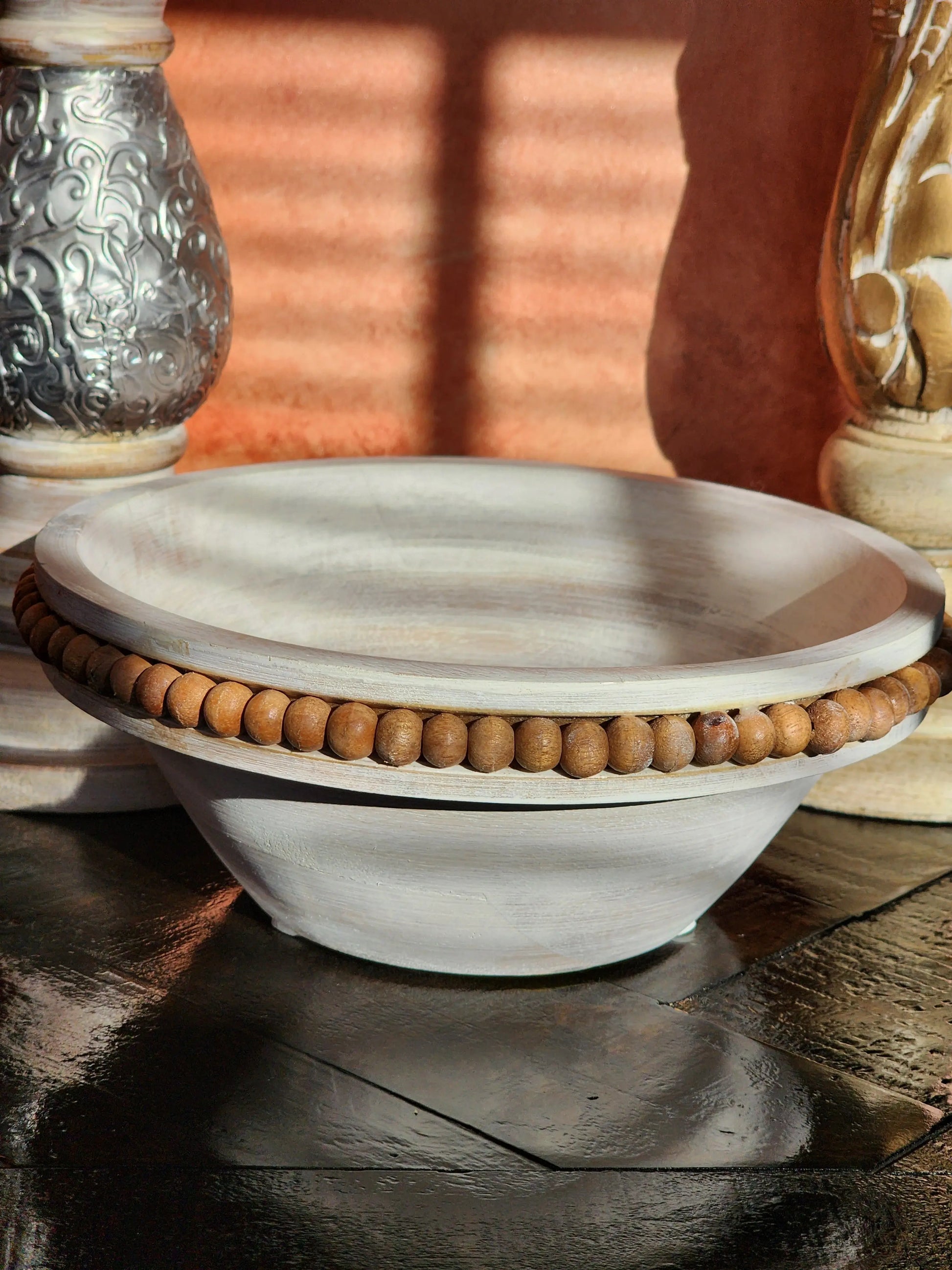 Palo Santo & White Sage Beaded Energy Cleansing 2-wick Candle Bowl | Aromatherapy Herbal Scents Candle & Co.