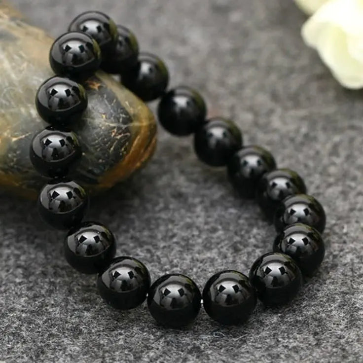 Black Tourmaline "I Guard Souls" Beaded Bracelet 7chakrasrus