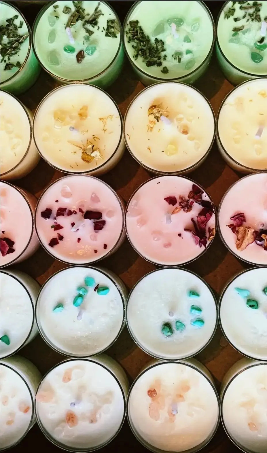 Crystal and Infused Tealights Herbal Scents Candle & Co.