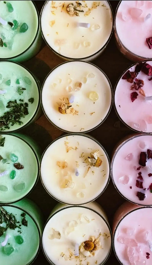 Crystal and Infused Tealights Herbal Scents Candle & Co.