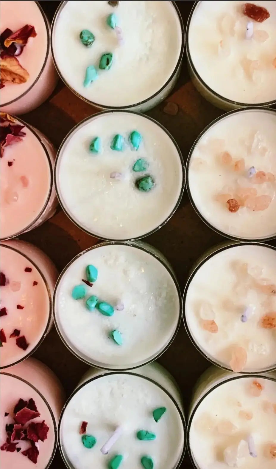 Crystal and Infused Tealights Herbal Scents Candle & Co.