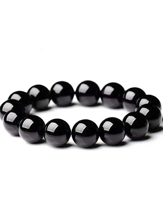 Black Tourmaline "I Guard Souls" Beaded Bracelet 7chakrasrus