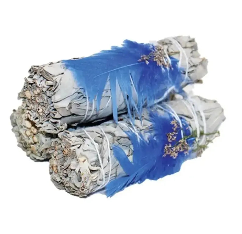 Blue Feather White Sage Smudge 7chakrasrus