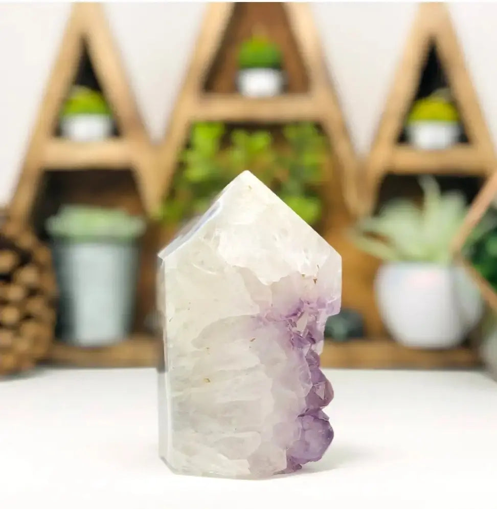 Natural Agate with Amethyst  Druze 7chakrasrus