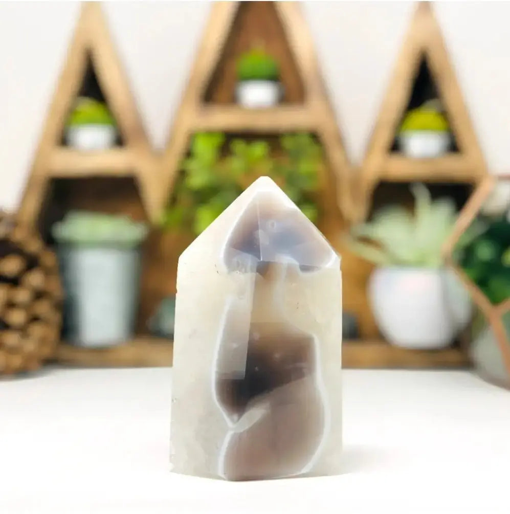 Natural Agate with Amethyst  Druze 7chakrasrus