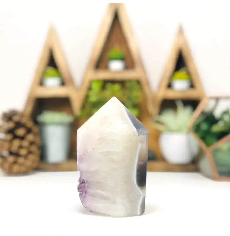 Natural Agate with Amethyst  Druze 7chakrasrus