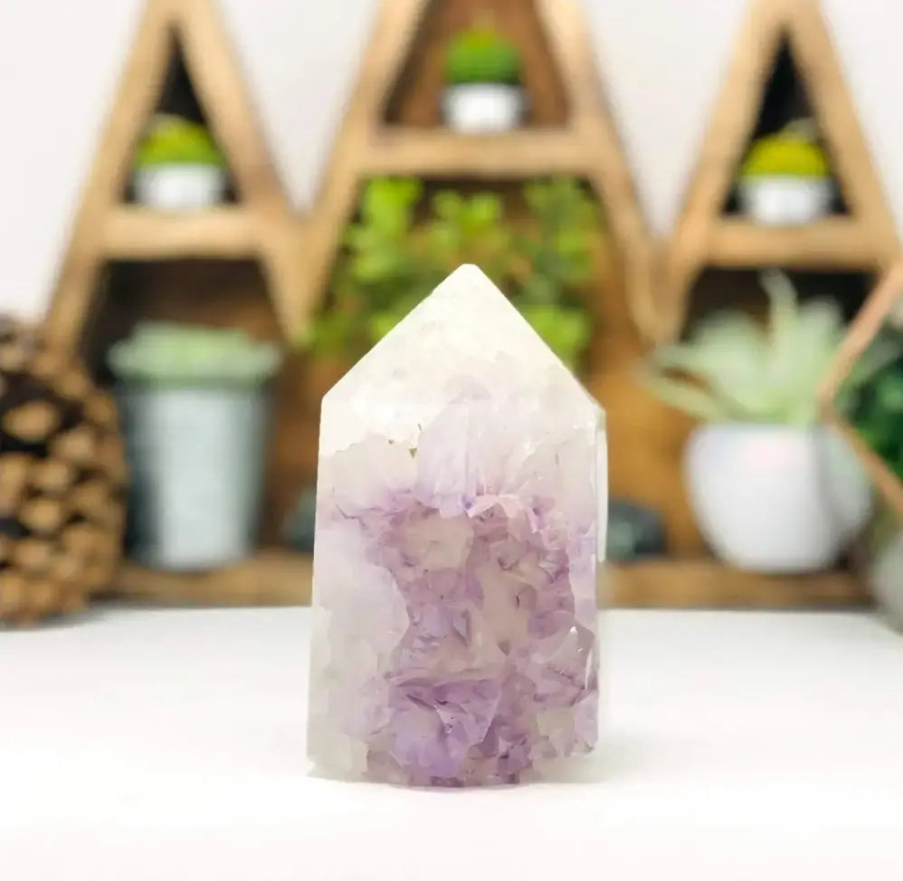 Natural Agate with Amethyst  Druze 7chakrasrus