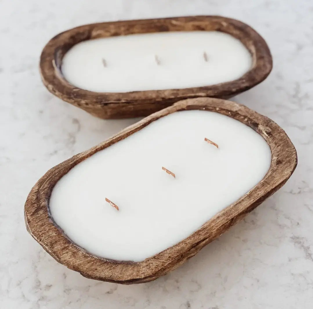 Customized 3-Natural Wooden Wicks Hand Poured Dough Bowl Candle 7chakrasrus