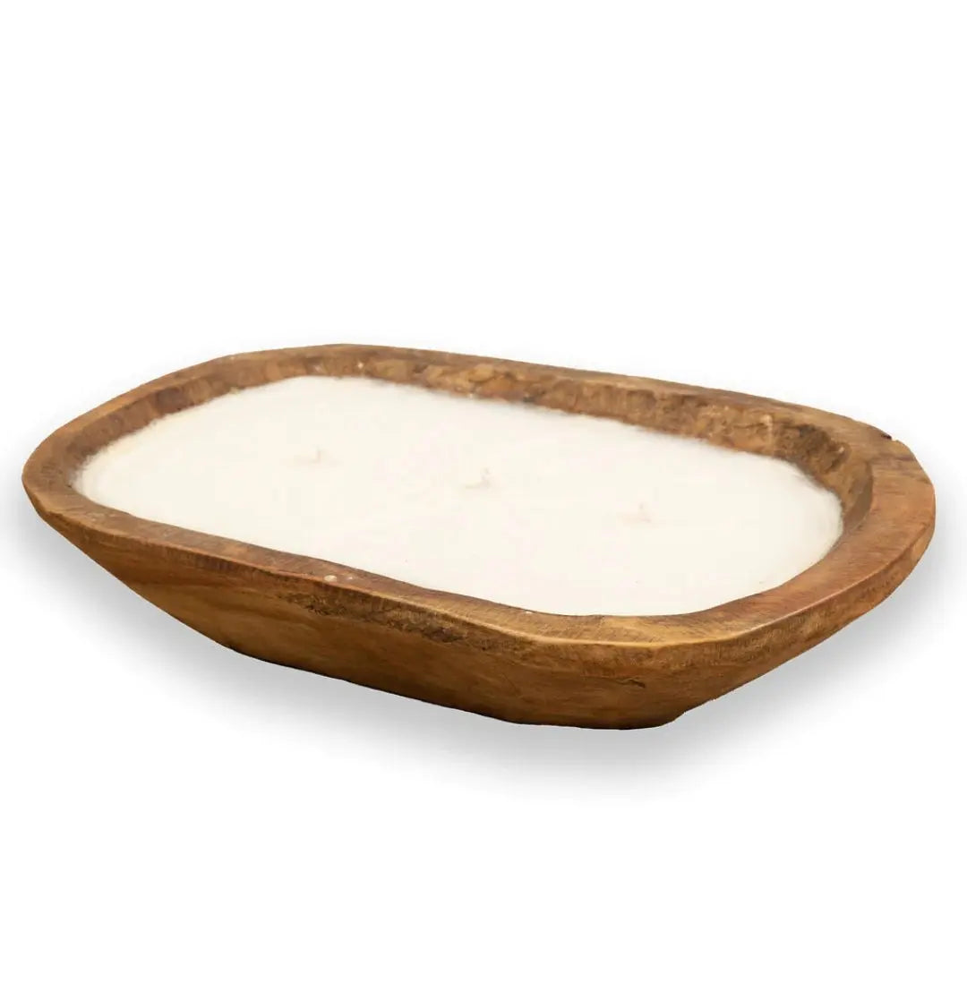 Customized 3-Hemp Wick Hand Poured Dough Bowl Candle Herbal Scent Candles & Co.